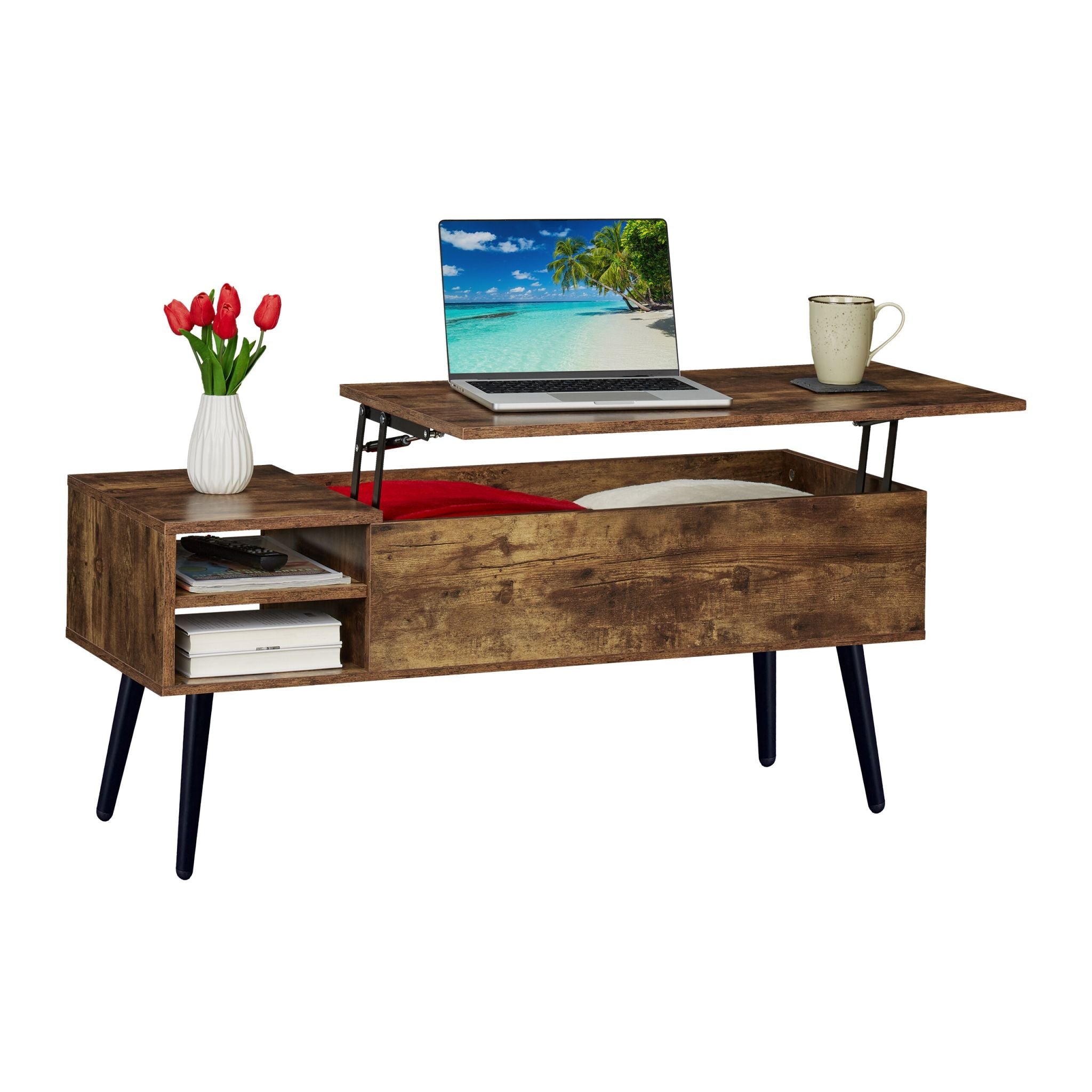 Couchtisch mit Stauraum Braun-Schwarz von Relaxdays