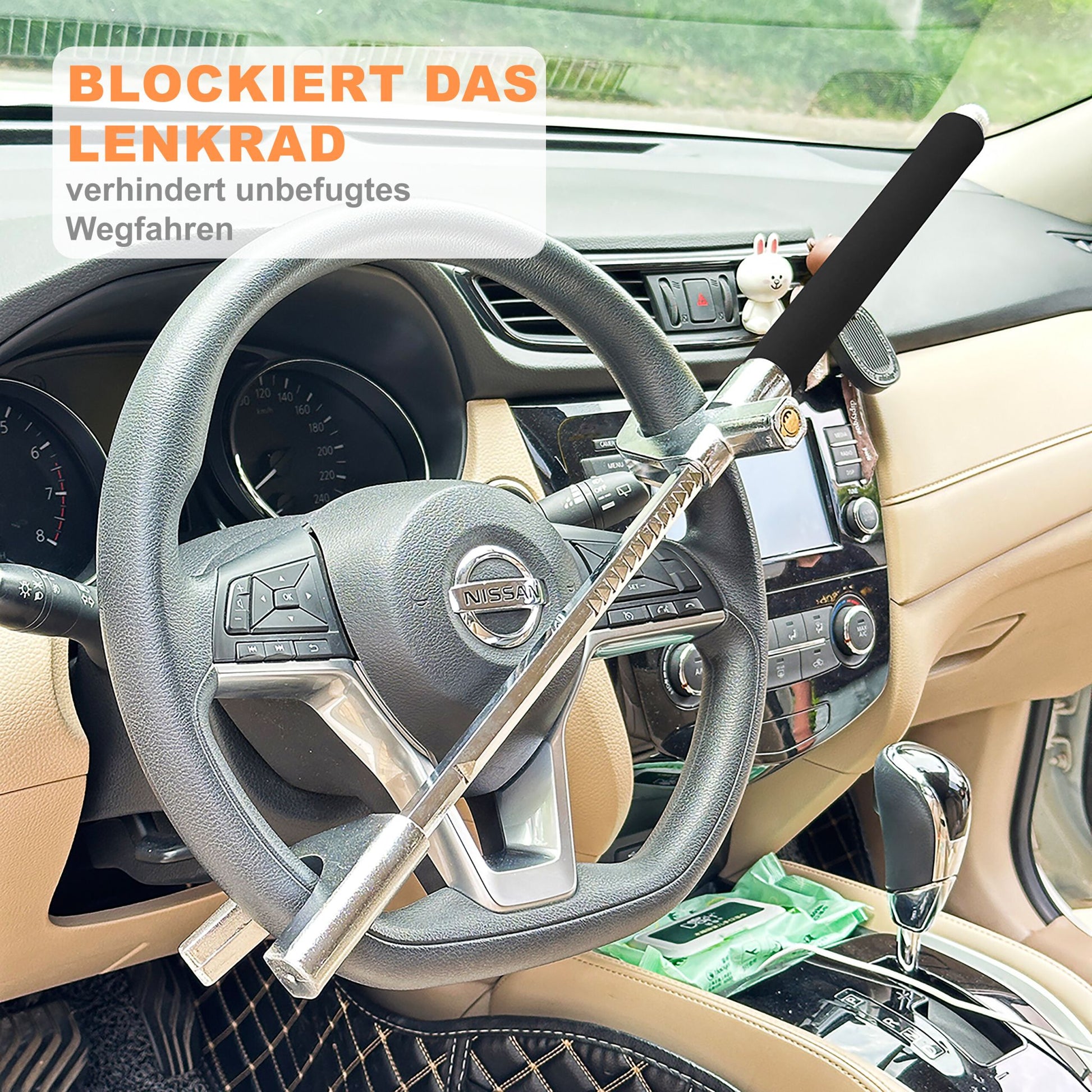 Lenkradkralle für das Auto Schwarz-Silber von Relaxdays