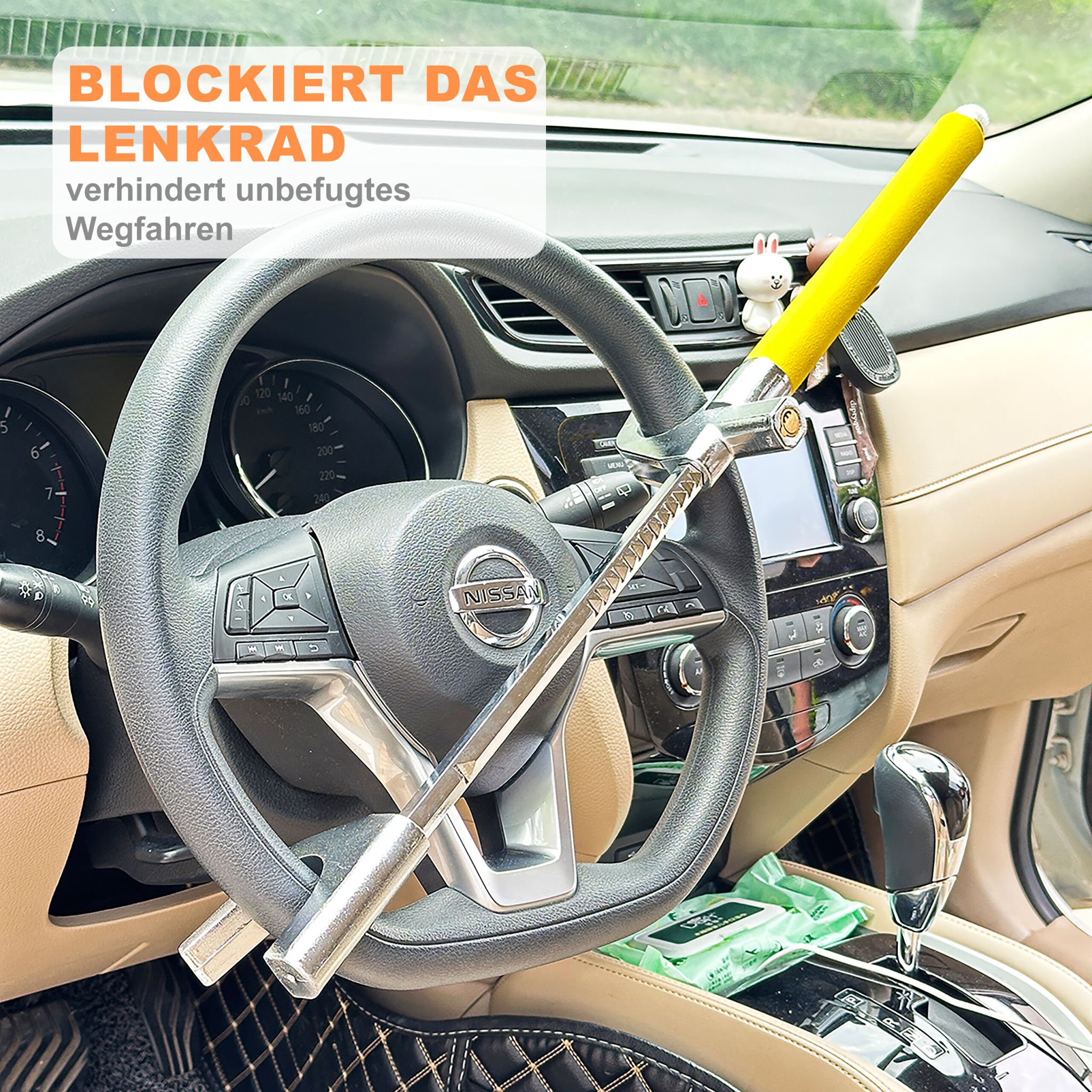Lenkradkralle für das Auto Gelb-Silber von Relaxdays