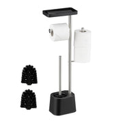 WC Garnitur mit Ablage Schwarz-Silber