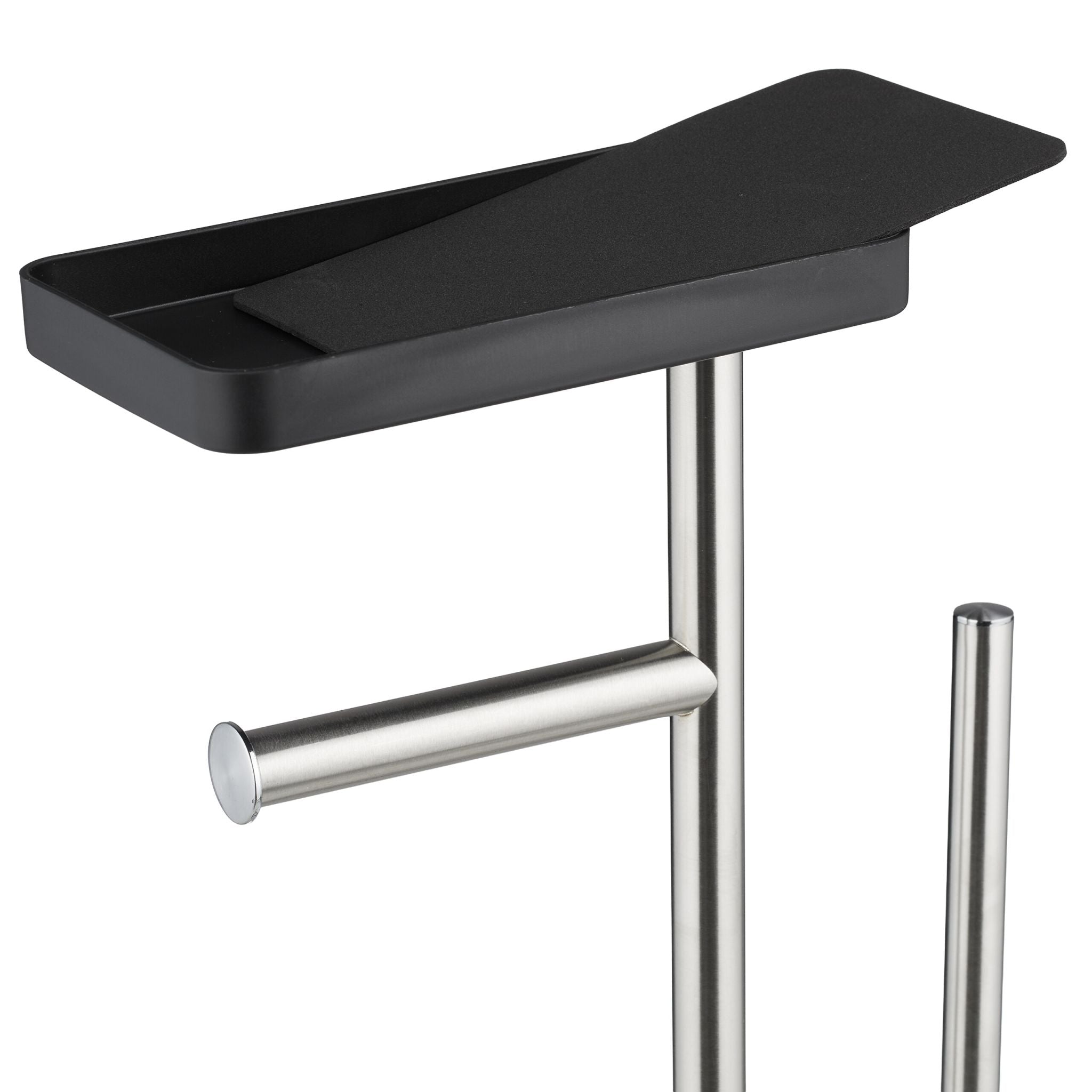 WC Garnitur mit Ablage Schwarz-Silber