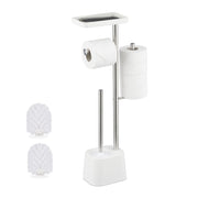 WC Garnitur mit Ablage Weiss-Silber