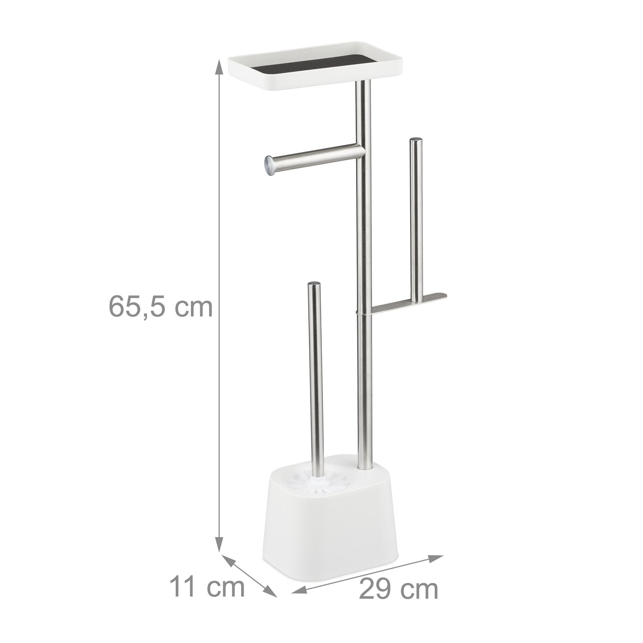 WC Garnitur mit Ablage Weiss-Silber