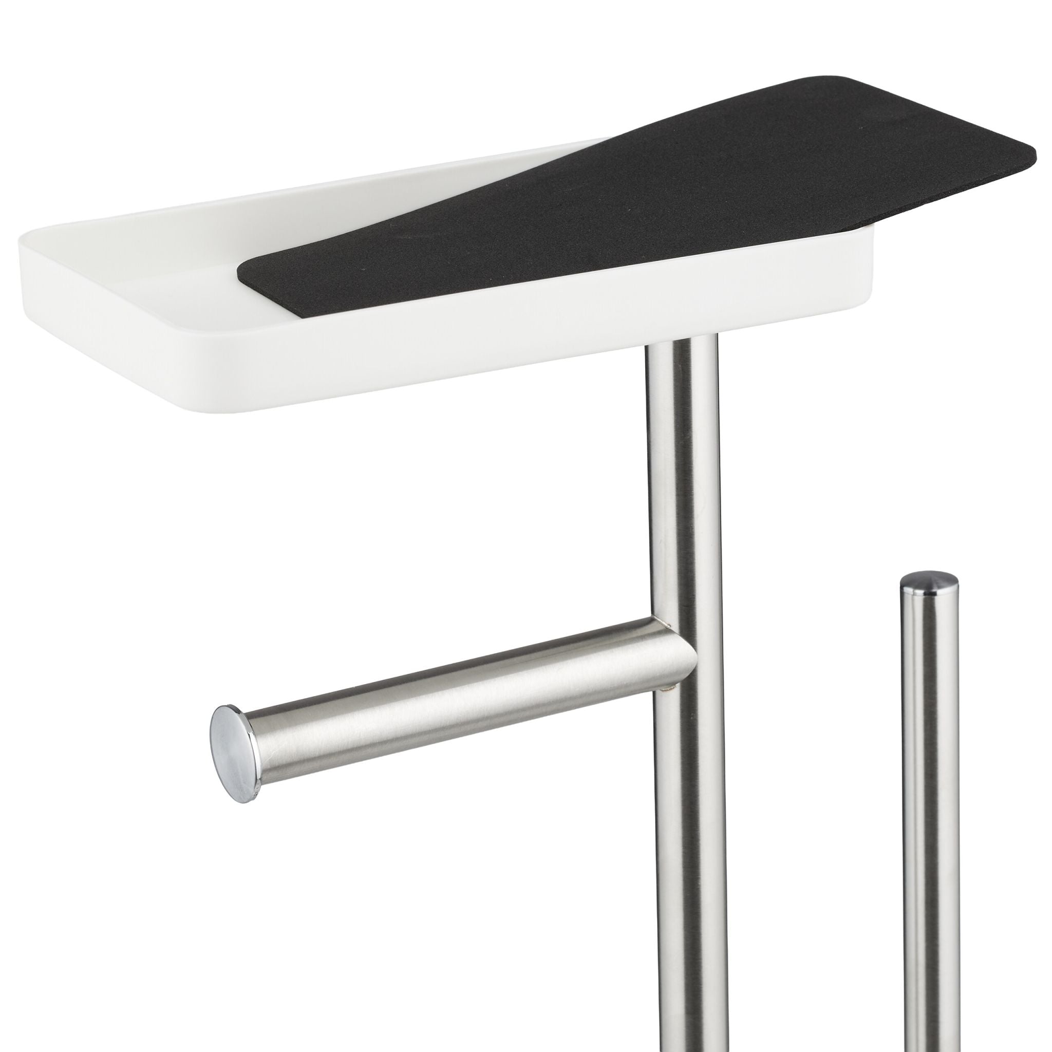WC Garnitur mit Ablage Weiss-Silber