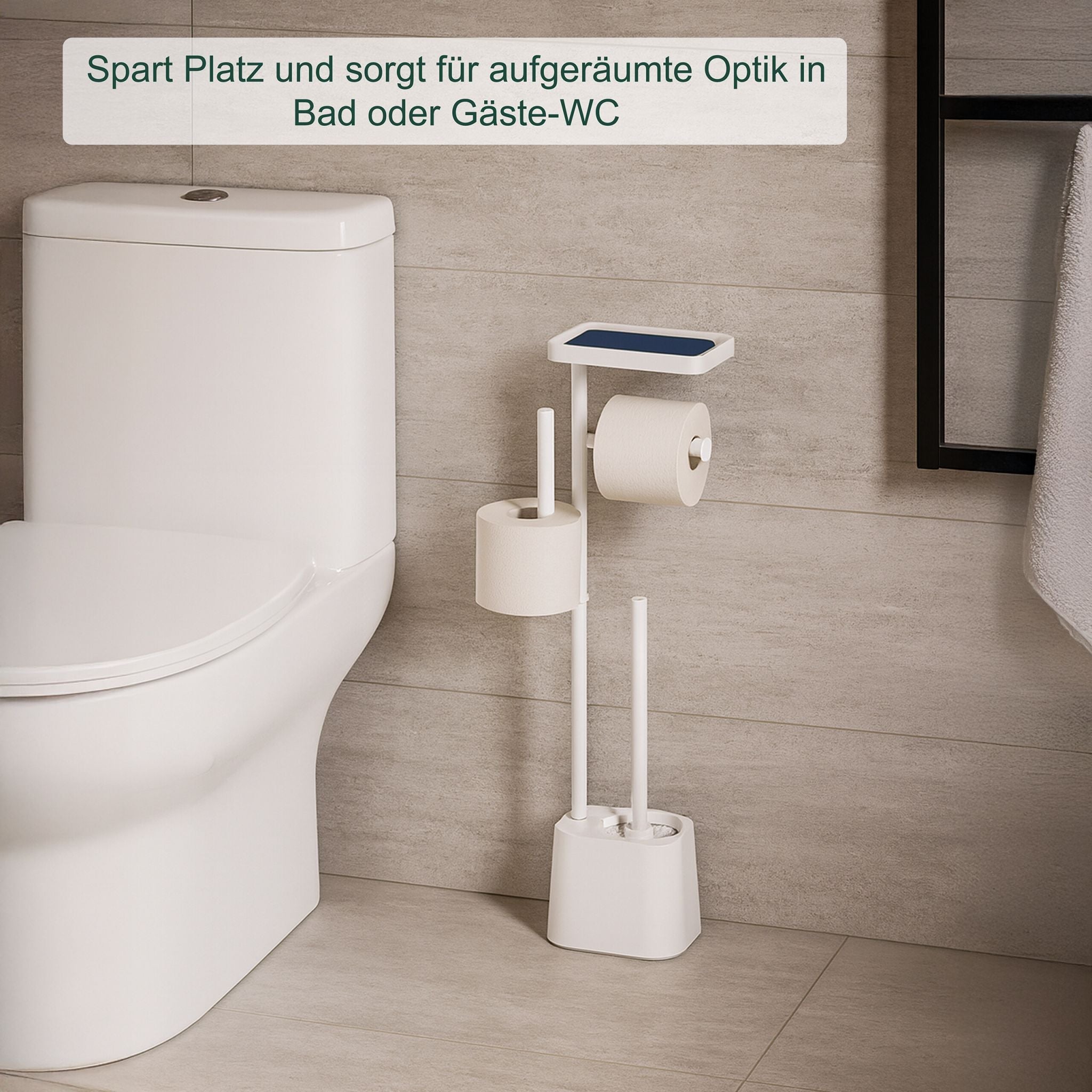 WC Garnitur mit Ablage Schwarz