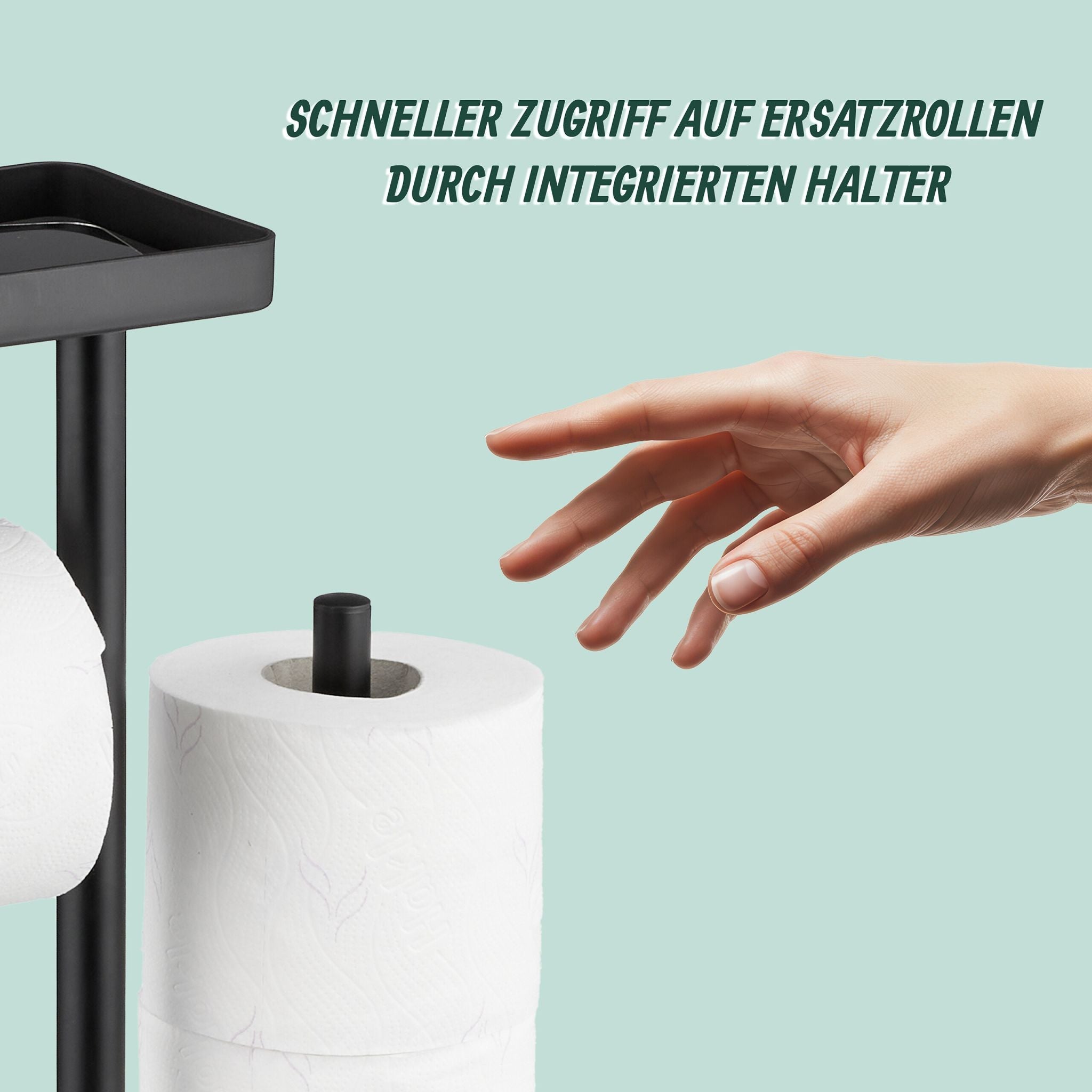 WC Garnitur mit Ablage Schwarz