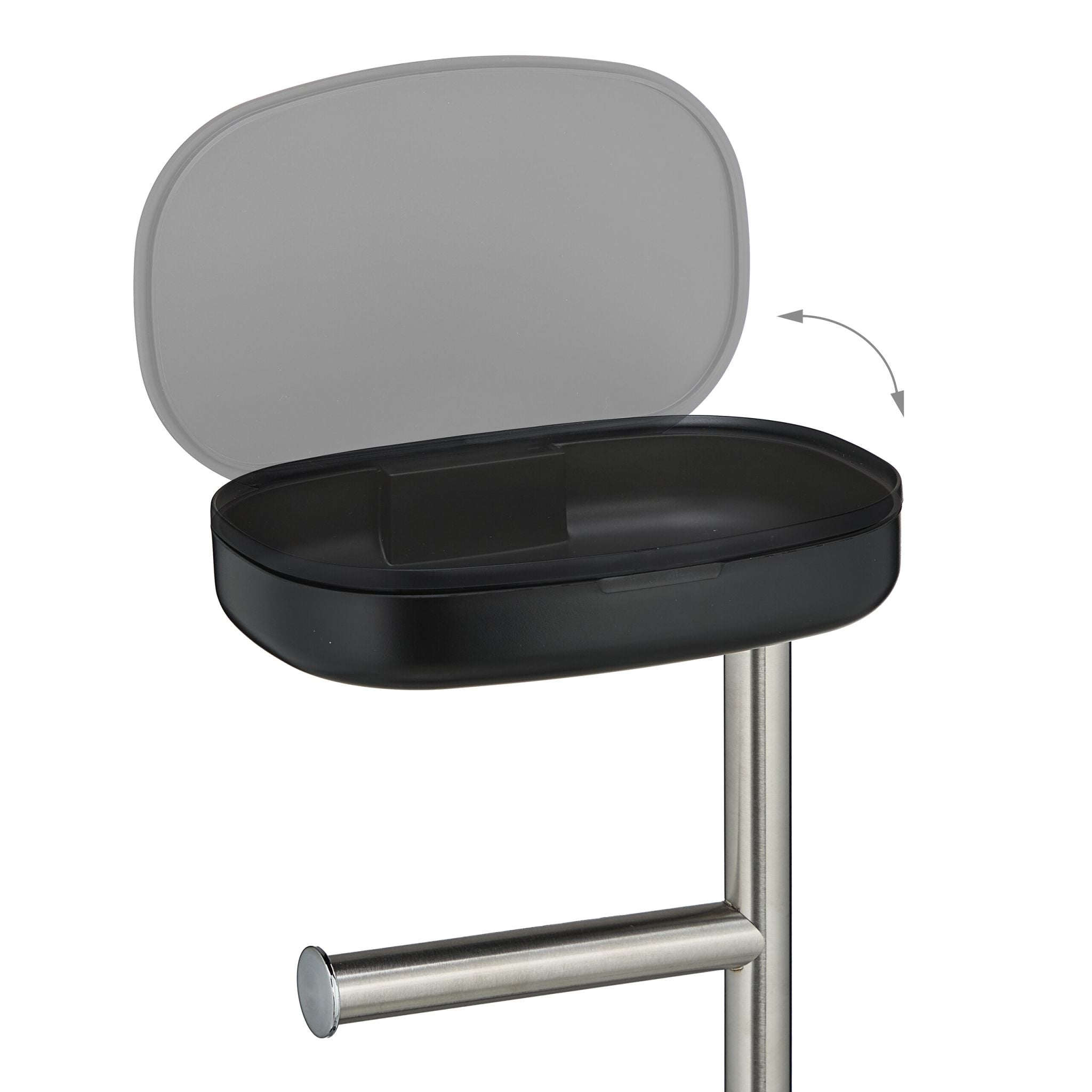 WC Garnitur mit Ablage Schwarz-Silber