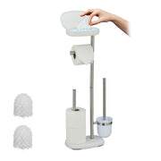 WC Garnitur mit Ablage Weiss-Silber