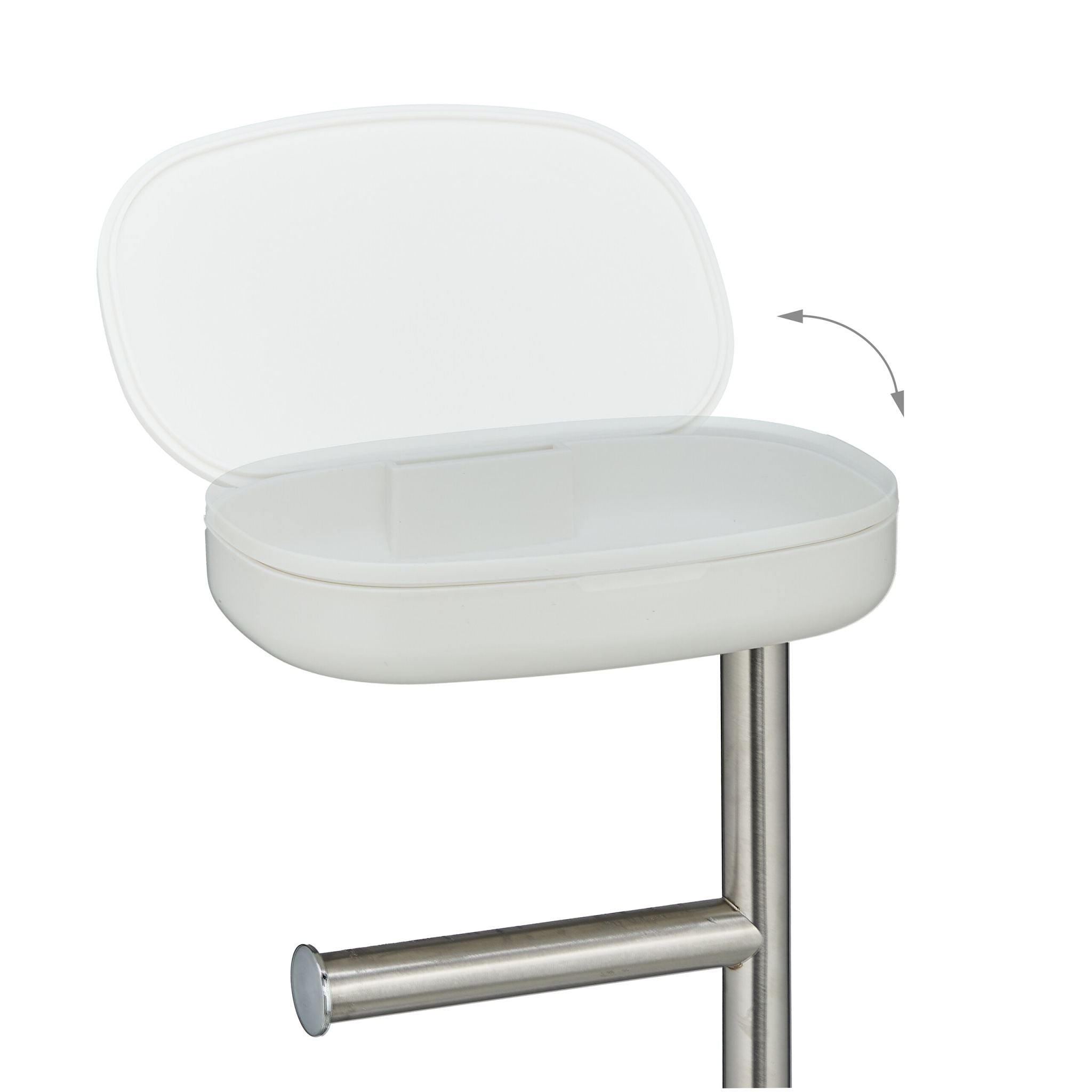 WC Garnitur mit Ablage Weiss-Silber