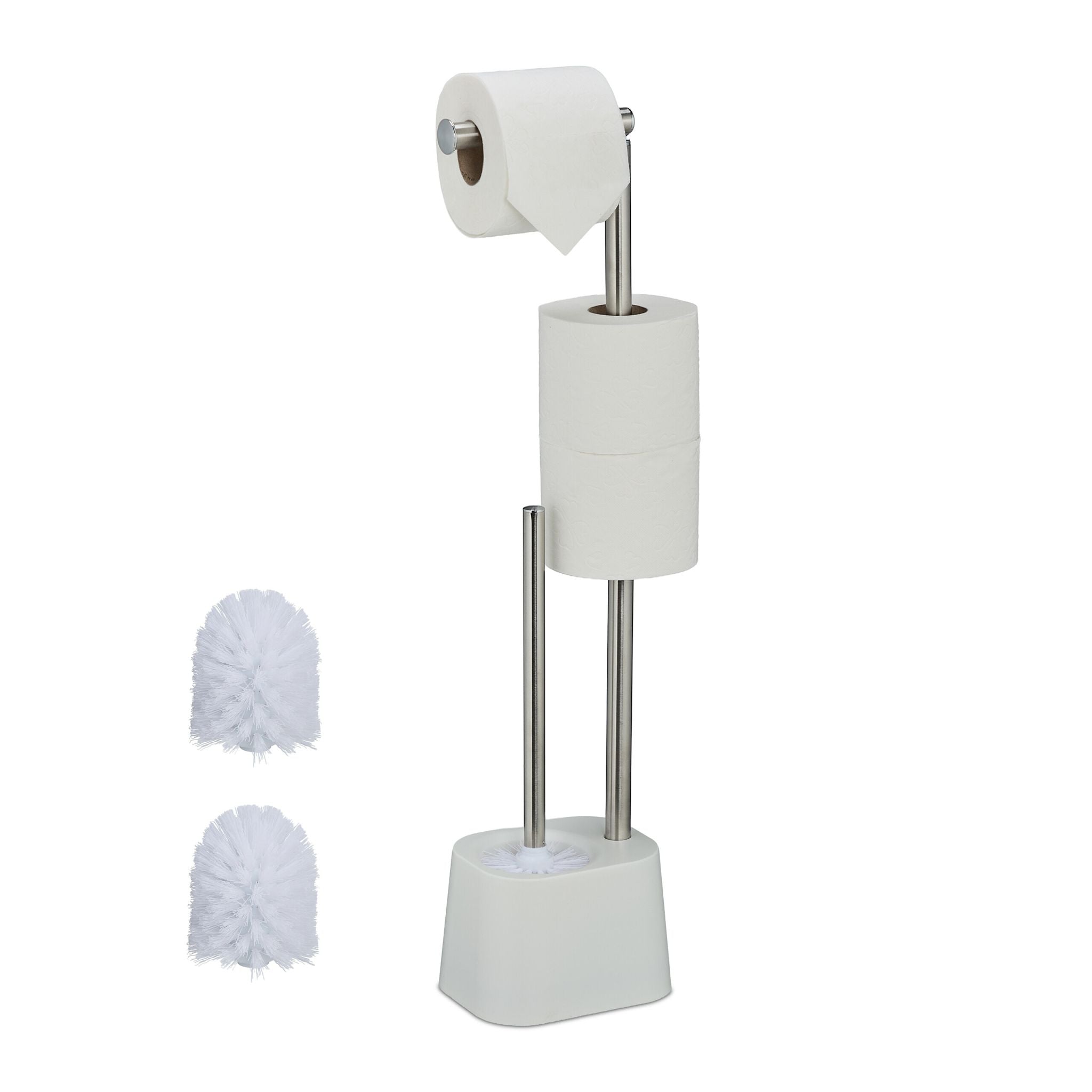 WC Garnitur Edelstahl Weiss