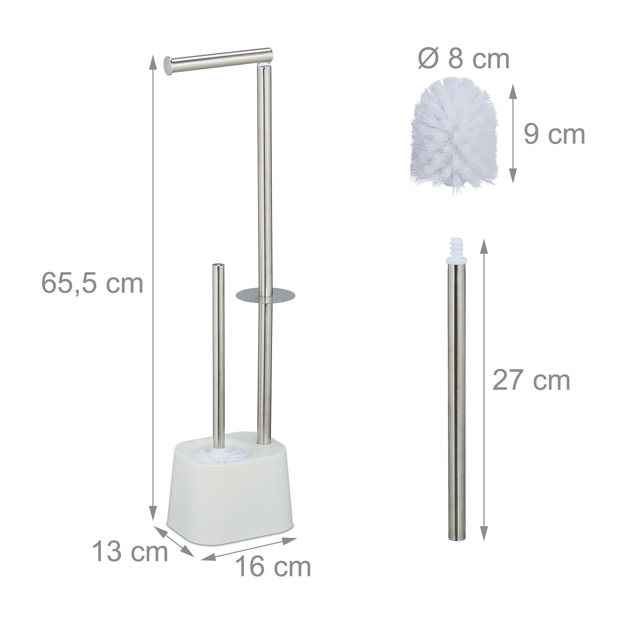 WC Garnitur Edelstahl Weiss