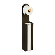 Toilettenpapierhalter freistehend 2 in 1 Hellbraun-Schwarz von Relaxdays