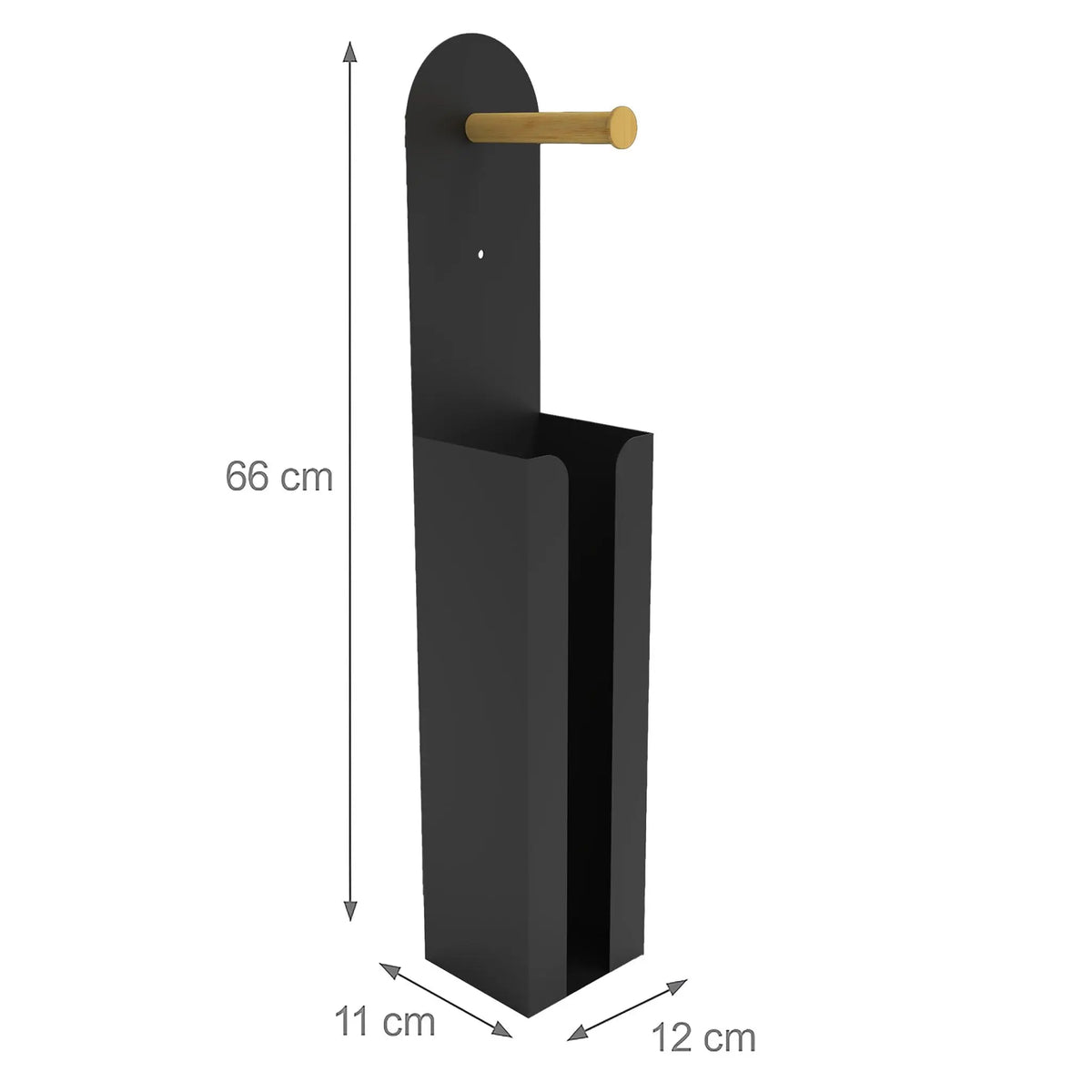 Toilettenpapierhalter freistehend 2 in 1 Hellbraun-Schwarz von Relaxdays