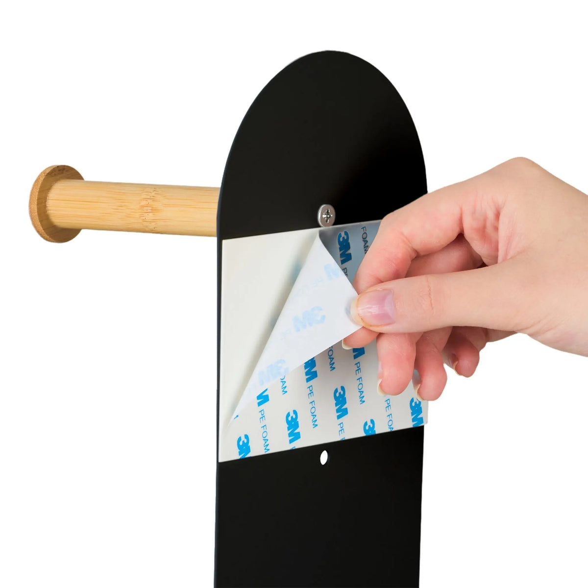 Toilettenpapierhalter freistehend 2 in 1 Hellbraun-Schwarz von Relaxdays