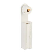 Toilettenpapierhalter freistehend 2 in 1 Weiss-Hellbraun von Relaxdays