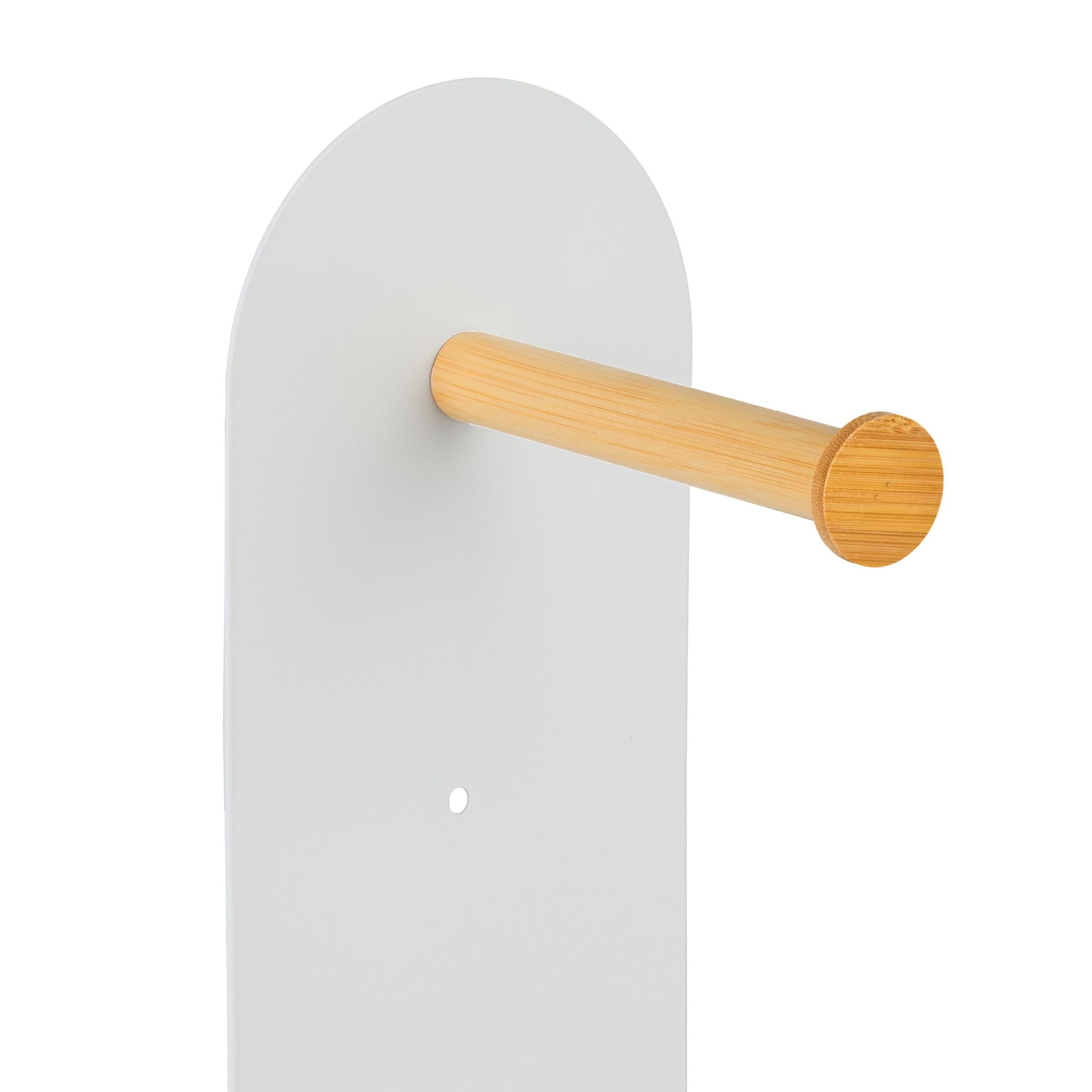 Toilettenpapierhalter freistehend 2 in 1 Weiss-Hellbraun von Relaxdays