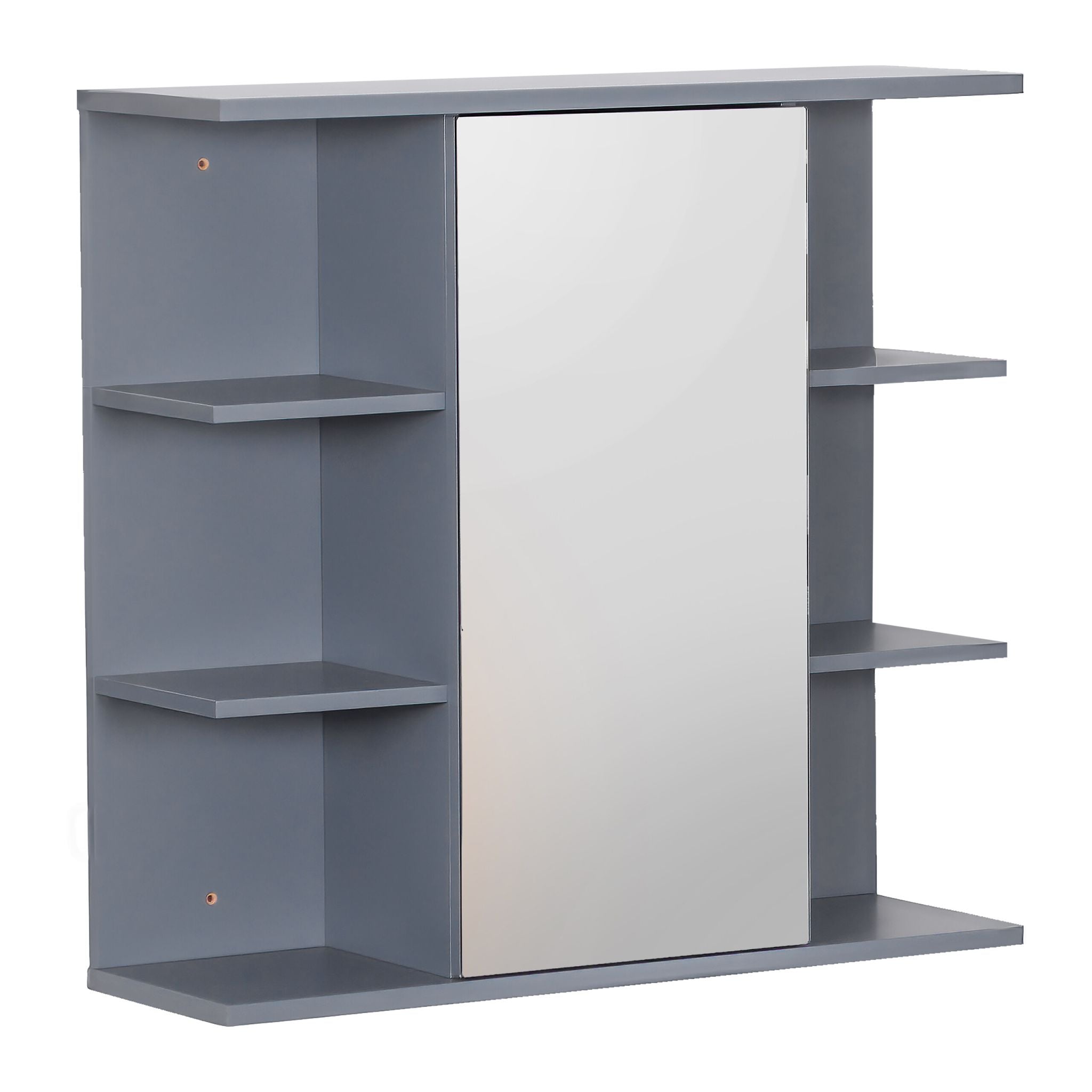Spiegelschrank mit 8 Ablagen Grau von Relaxdays