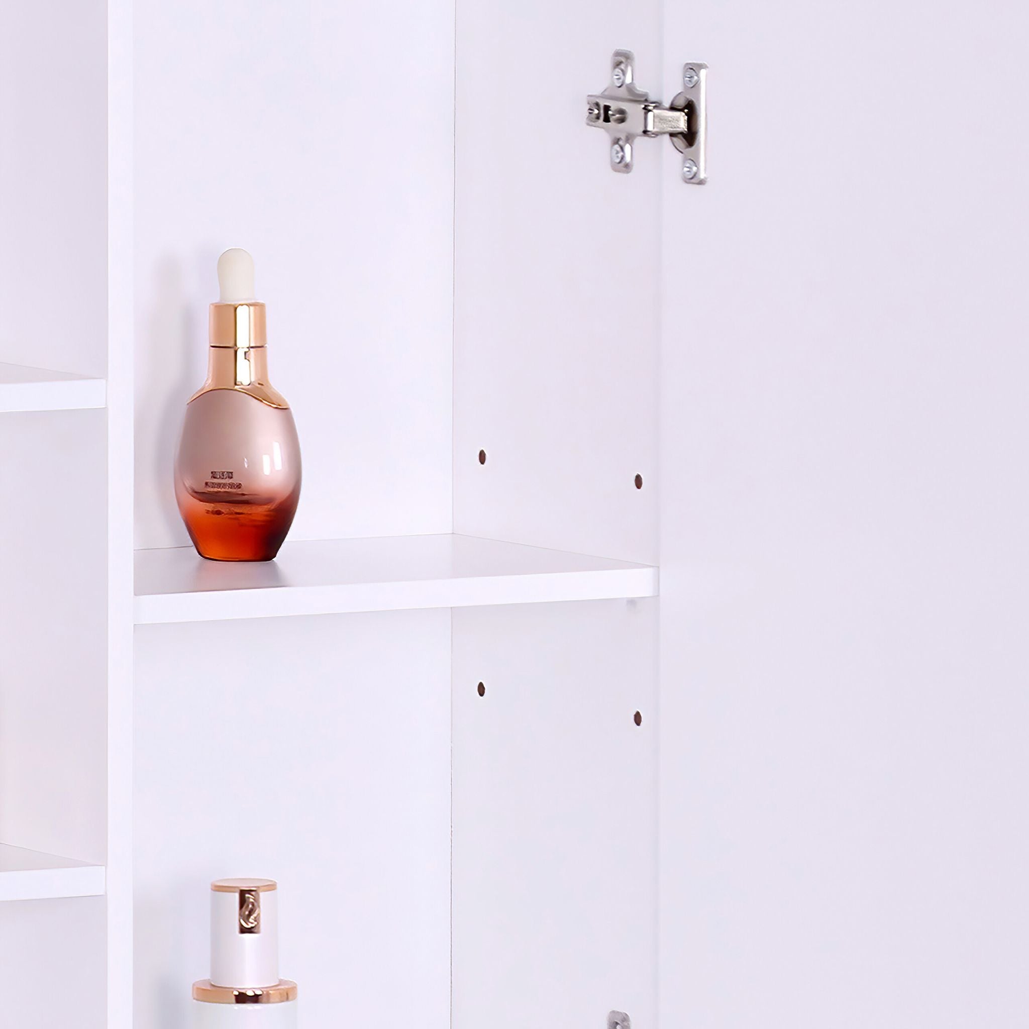 Spiegelschrank mit 8 Ablagen Weiss von Relaxdays