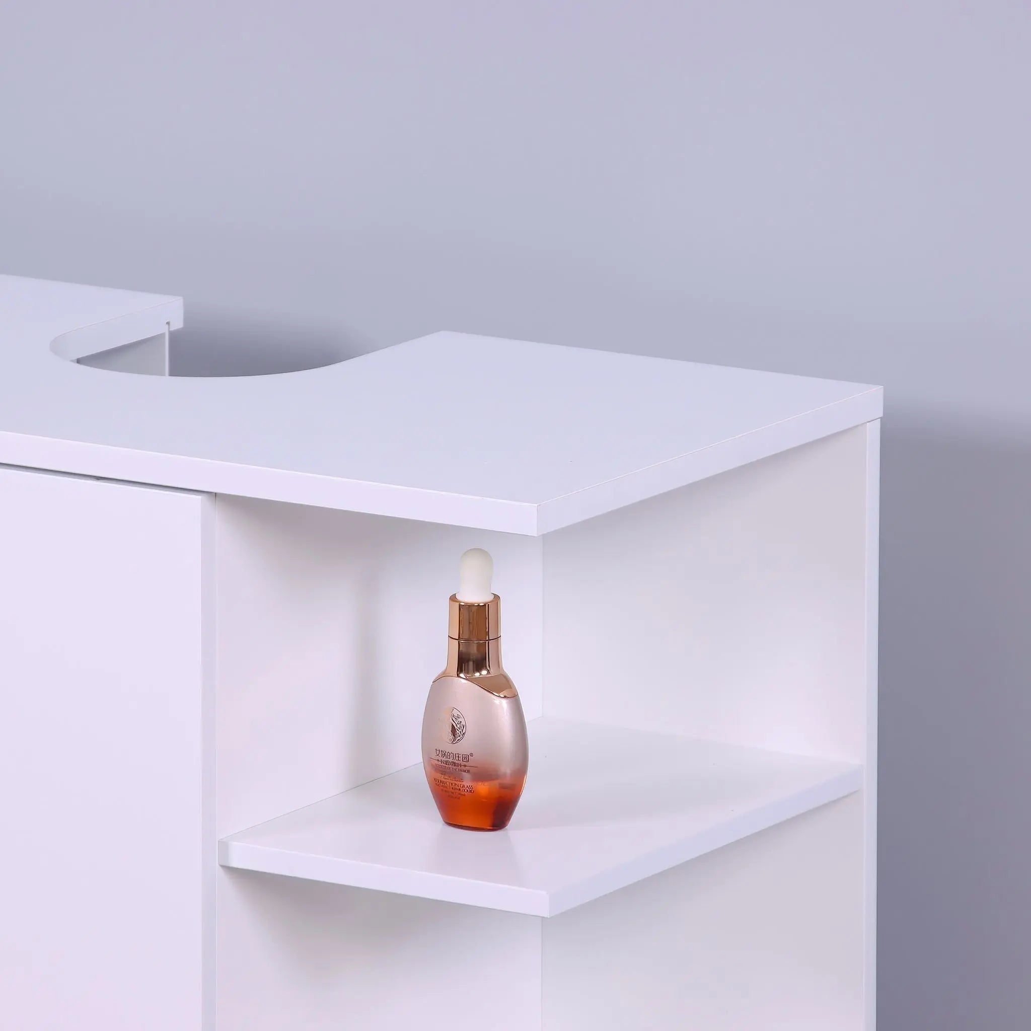 Waschbeckenunterschrank Tür & Ablagen Weiss von Relaxdays