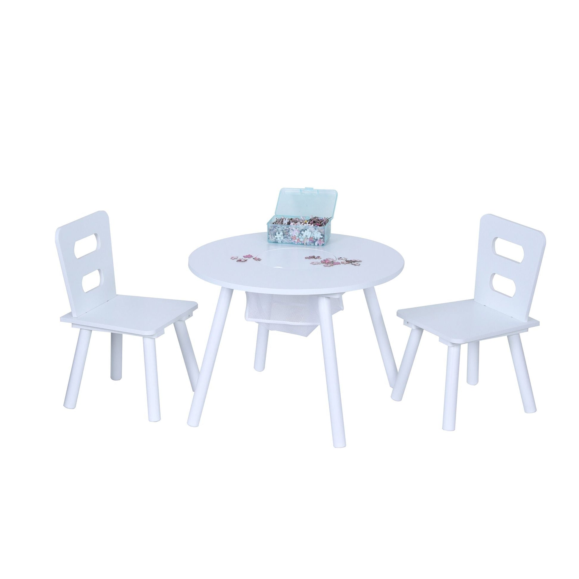Kindersitzgruppe mit Stauraum 3tlg. Weiss von Relaxdays