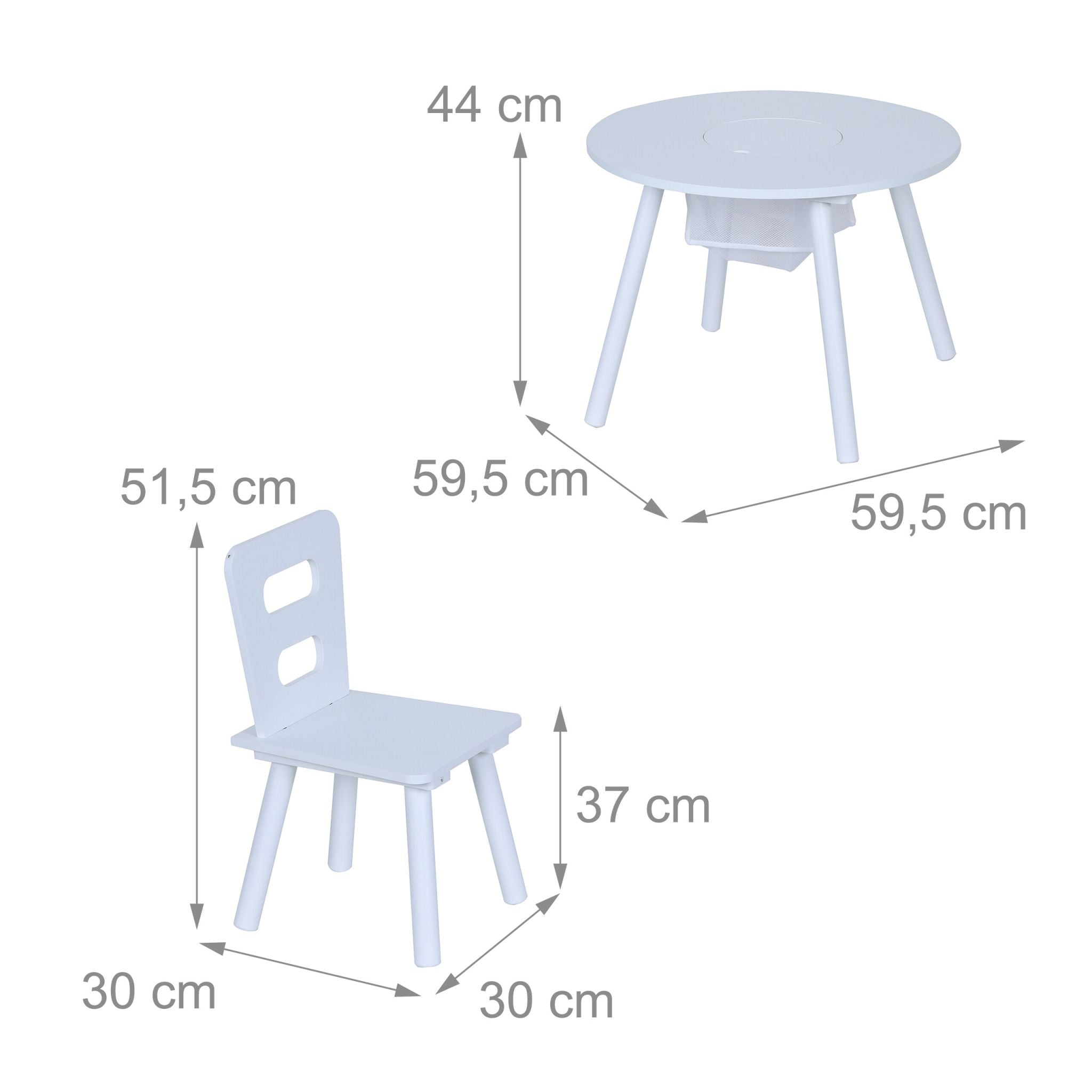 Kindersitzgruppe mit Stauraum 3tlg. Weiss von Relaxdays