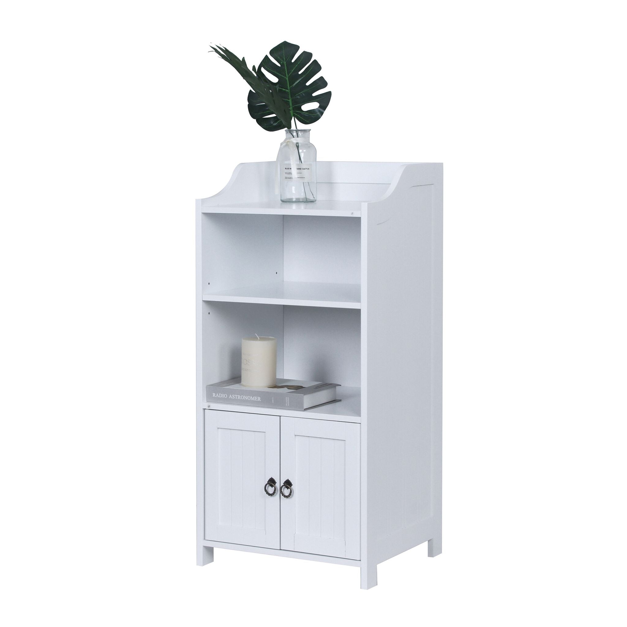 Badezimmerschrank 4 Fächer & Türfach Weiss von Relaxdays