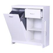 Wäscheschrank mit 48L Wäschesack Weiss-Grau von Relaxdays