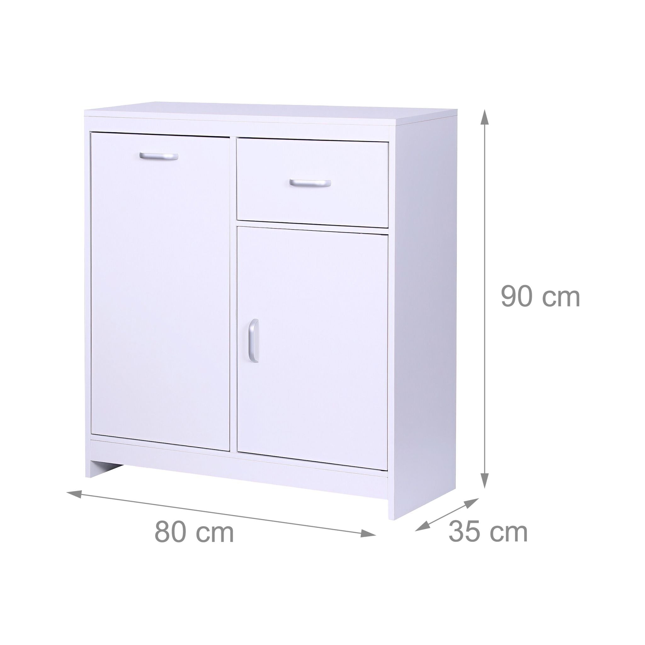 Wäscheschrank mit 48L Wäschesack Weiss-Grau von Relaxdays