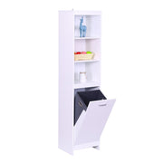 Wäscheschrank mit 44L Wäschesack Weiss-Grau von Relaxdays