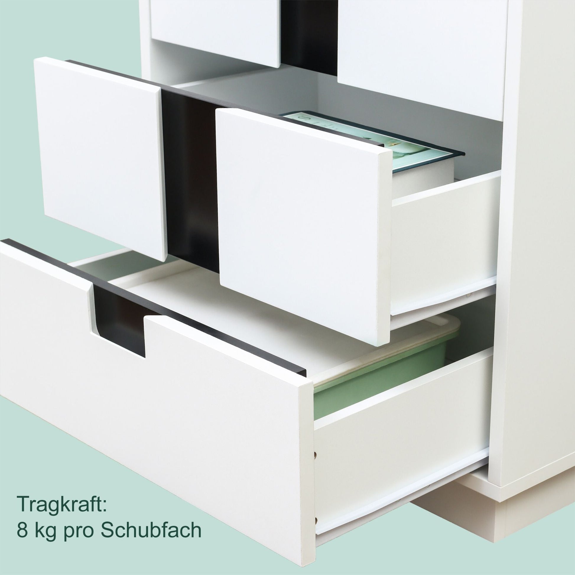 Kommode mit Schubladen Weiss-Schwarz von Relaxdays