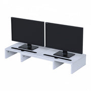 Monitorständer für 2 Monitore Weiss Weiss-Schwarz von Relaxdays