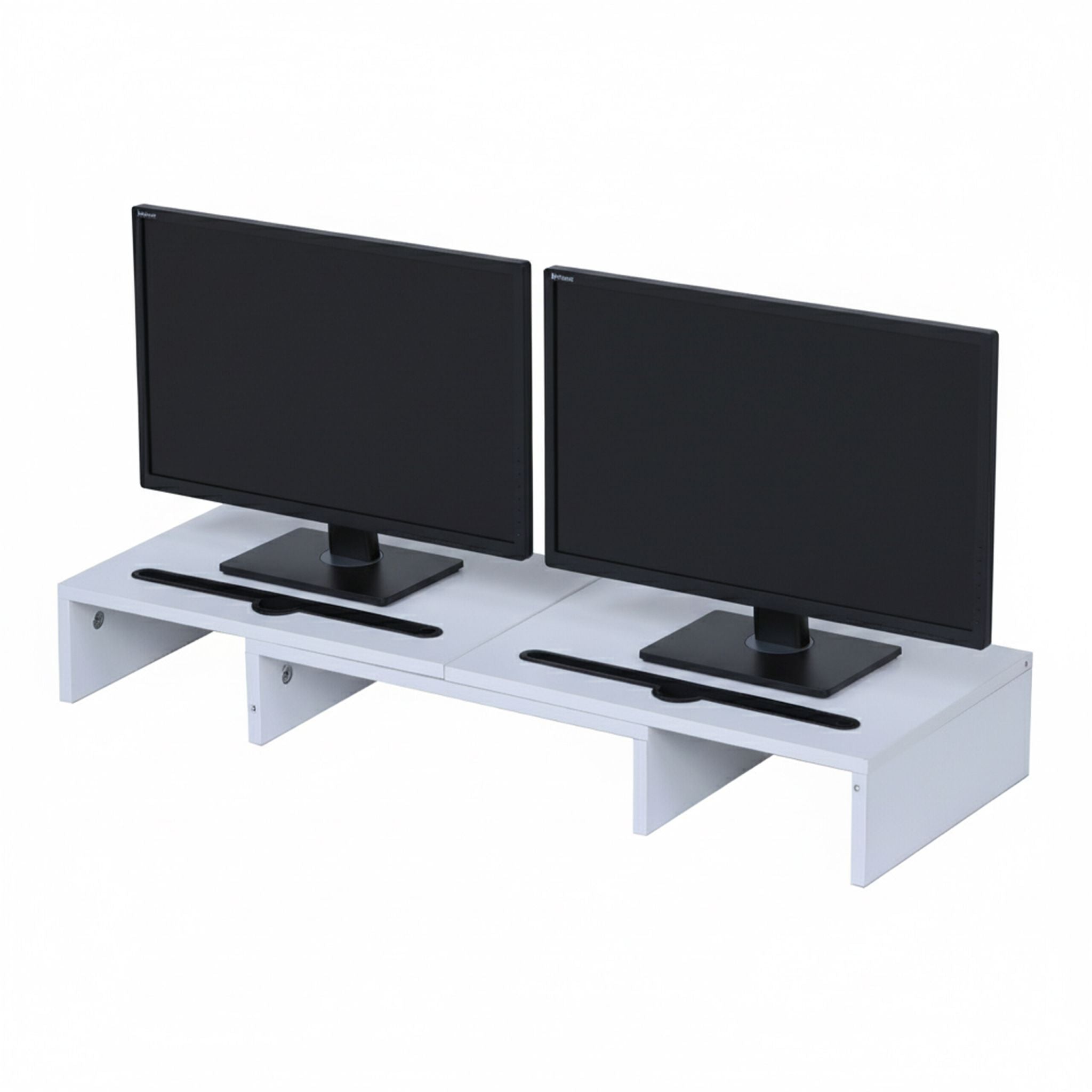Monitorständer für 2 Monitore Weiss Weiss-Schwarz von Relaxdays