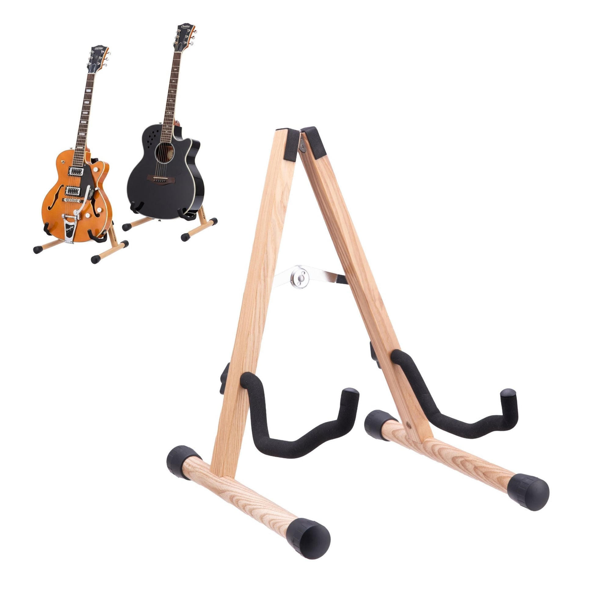 Faltbarer Gitarrenständer Hellbraun-Schwarz von Relaxdays