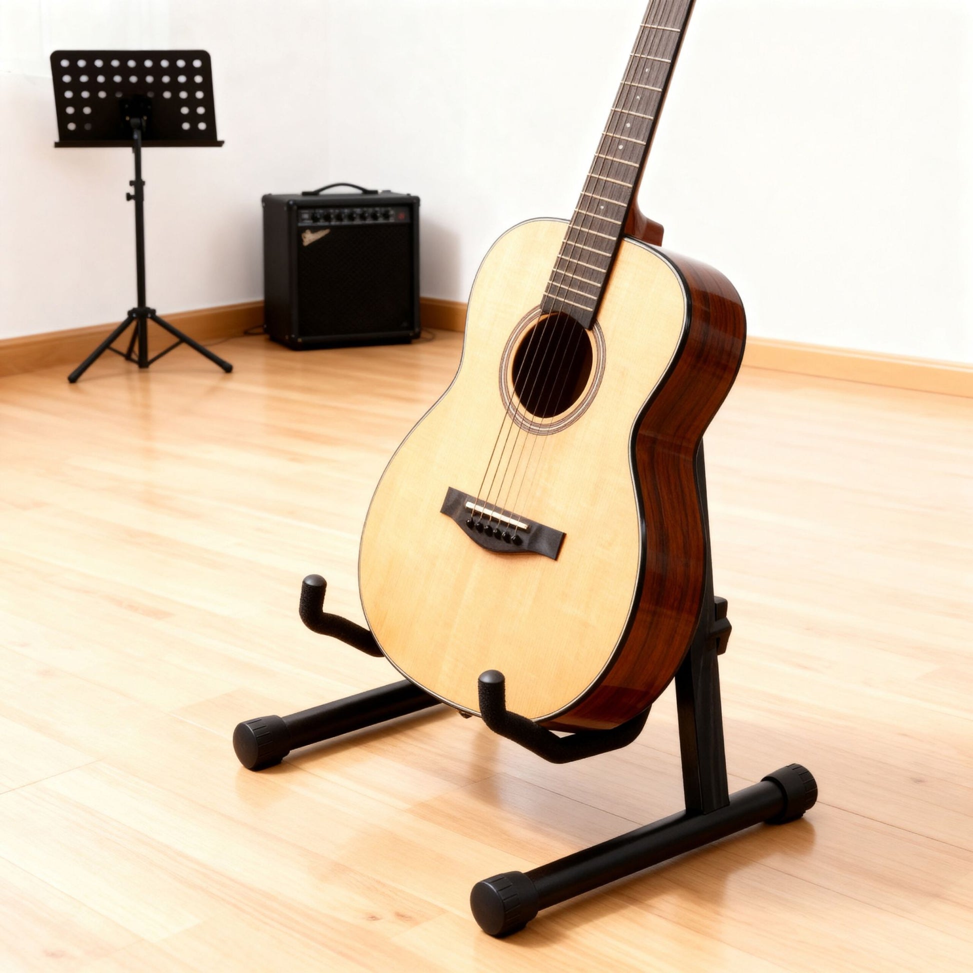 Faltbarer Gitarrenständer Schwarz von Relaxdays