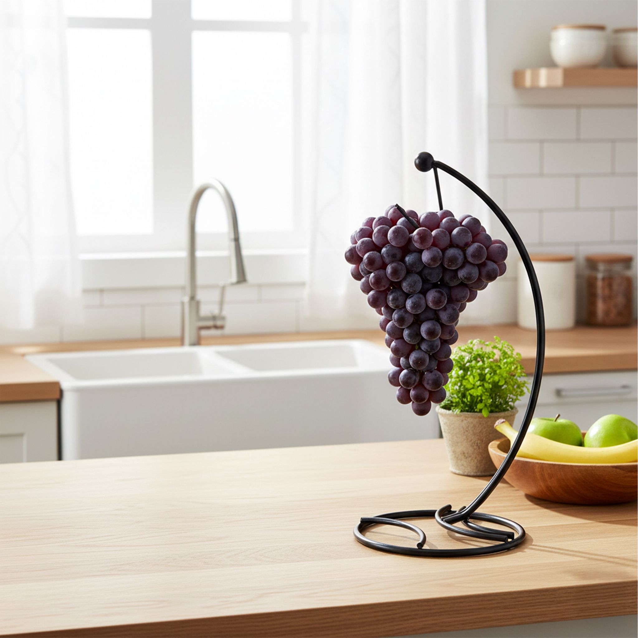 Bananenhalter Metall Schwarz von Relaxdays