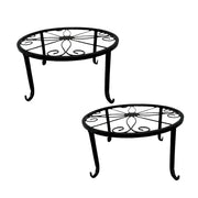 Retro Blumenständer 2er-Set Schwarz von Relaxdays