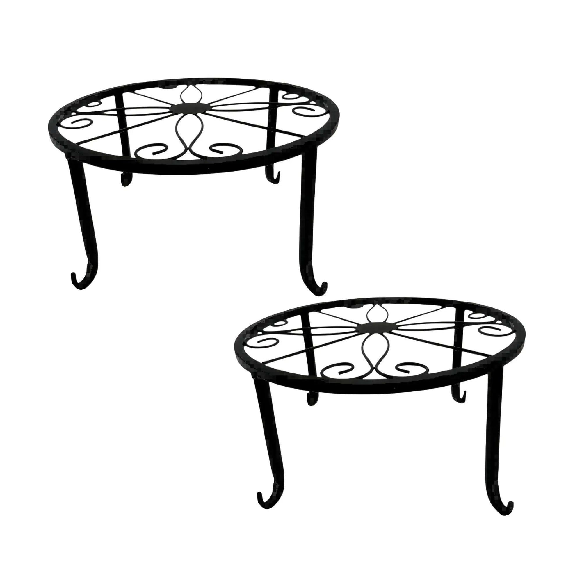 Retro Blumenständer 2er-Set Schwarz von Relaxdays