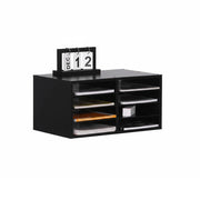 Dokumentenablage Bambus 8 Fächer Schwarz von Relaxdays