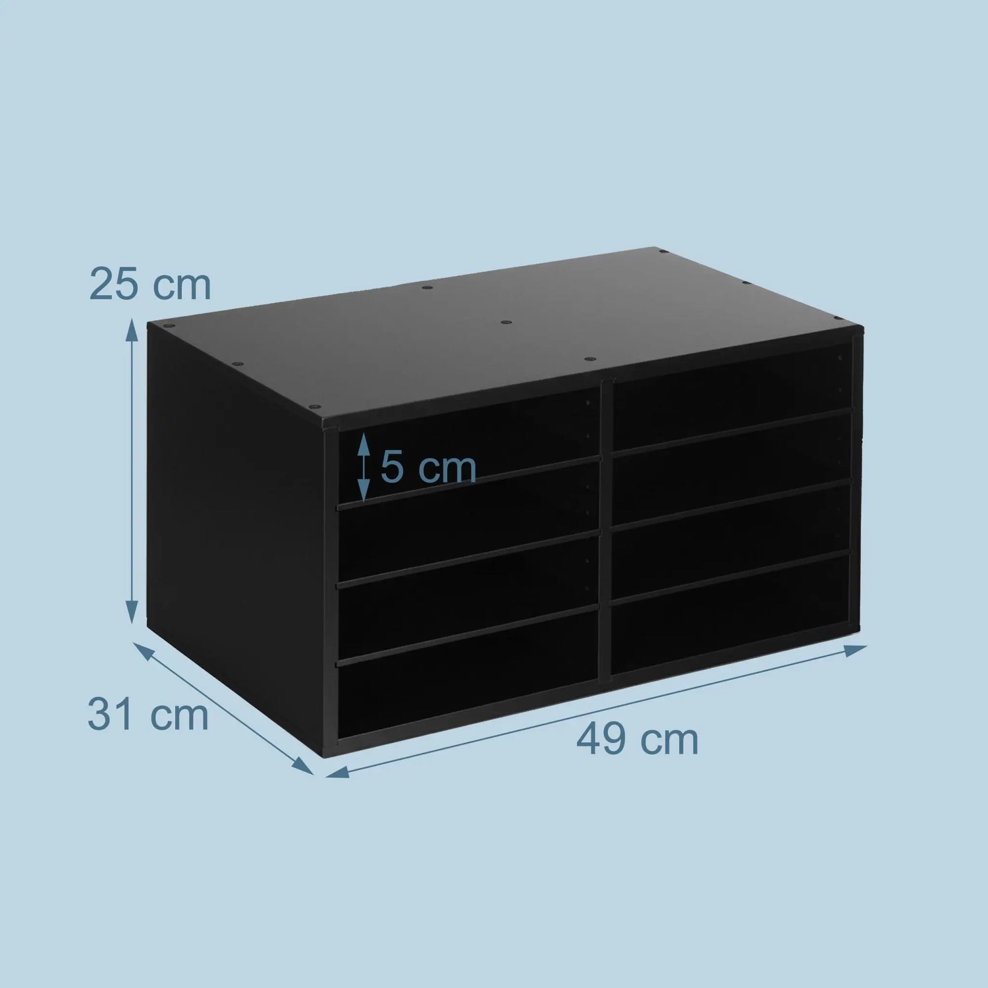 Dokumentenablage Bambus 8 Fächer Schwarz von Relaxdays