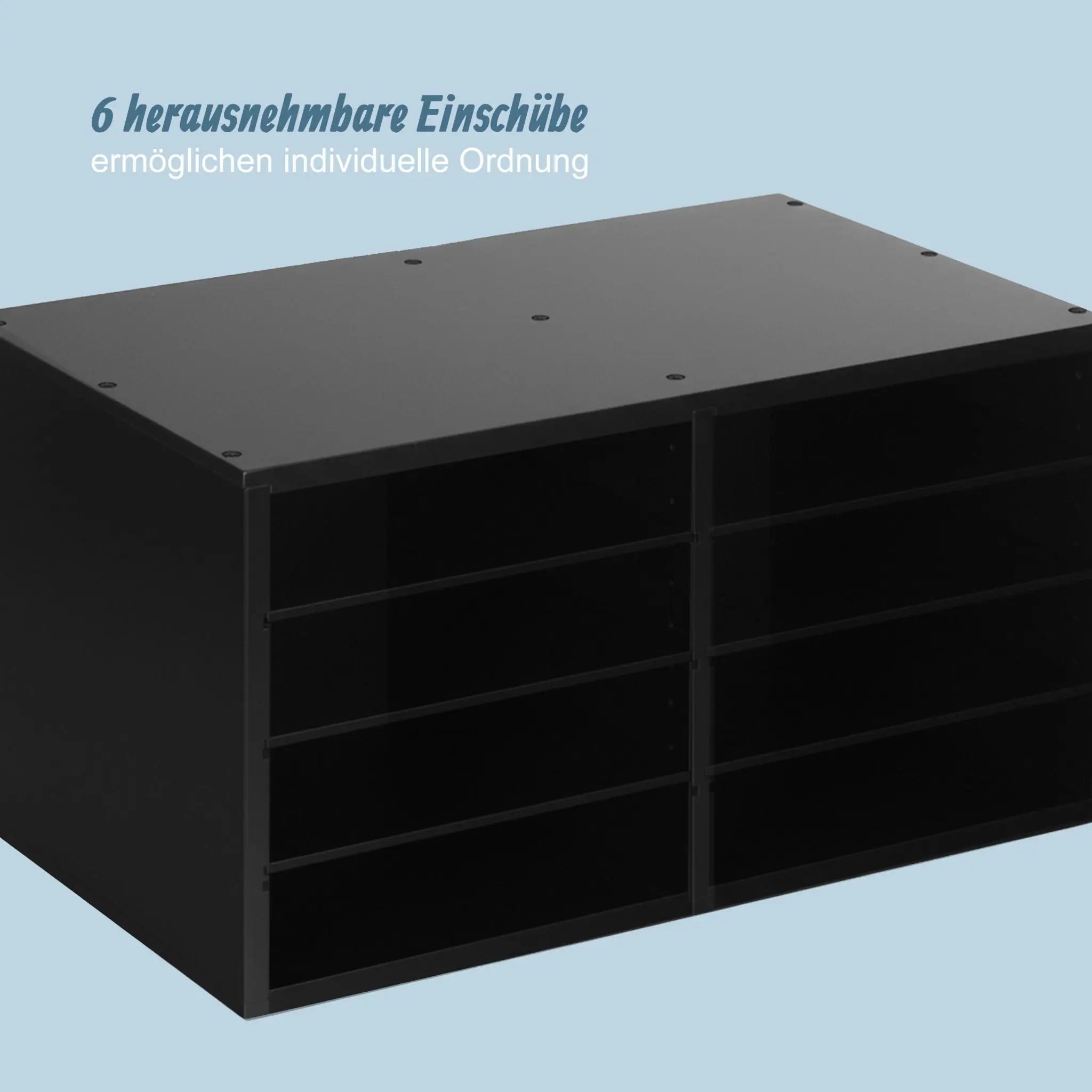 Dokumentenablage Bambus 8 Fächer Schwarz von Relaxdays