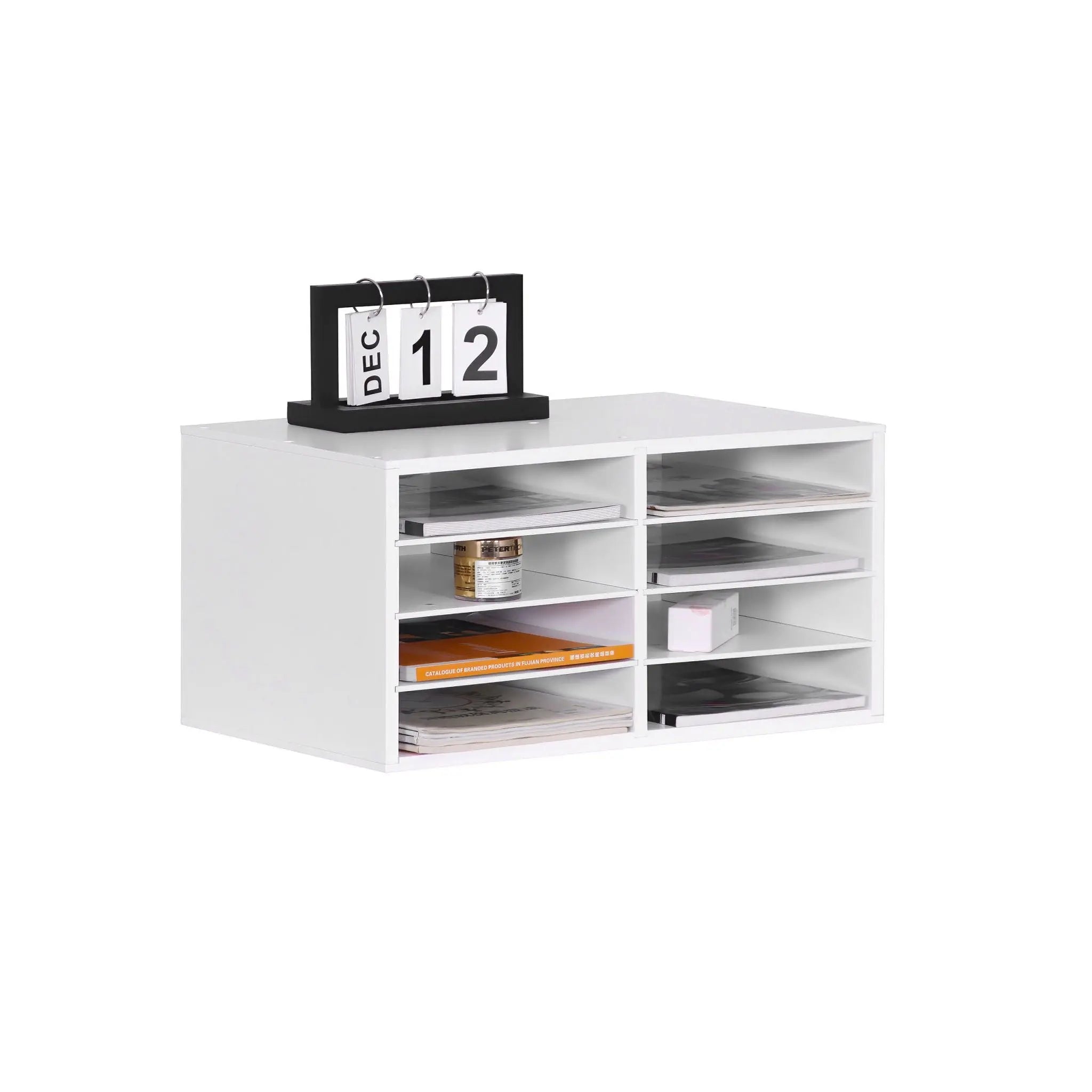 Dokumentenablage Bambus 8 Fächer Weiss von Relaxdays