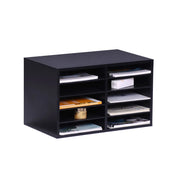 Dokumentenablage Bambus 10 Fächer Schwarz von Relaxdays