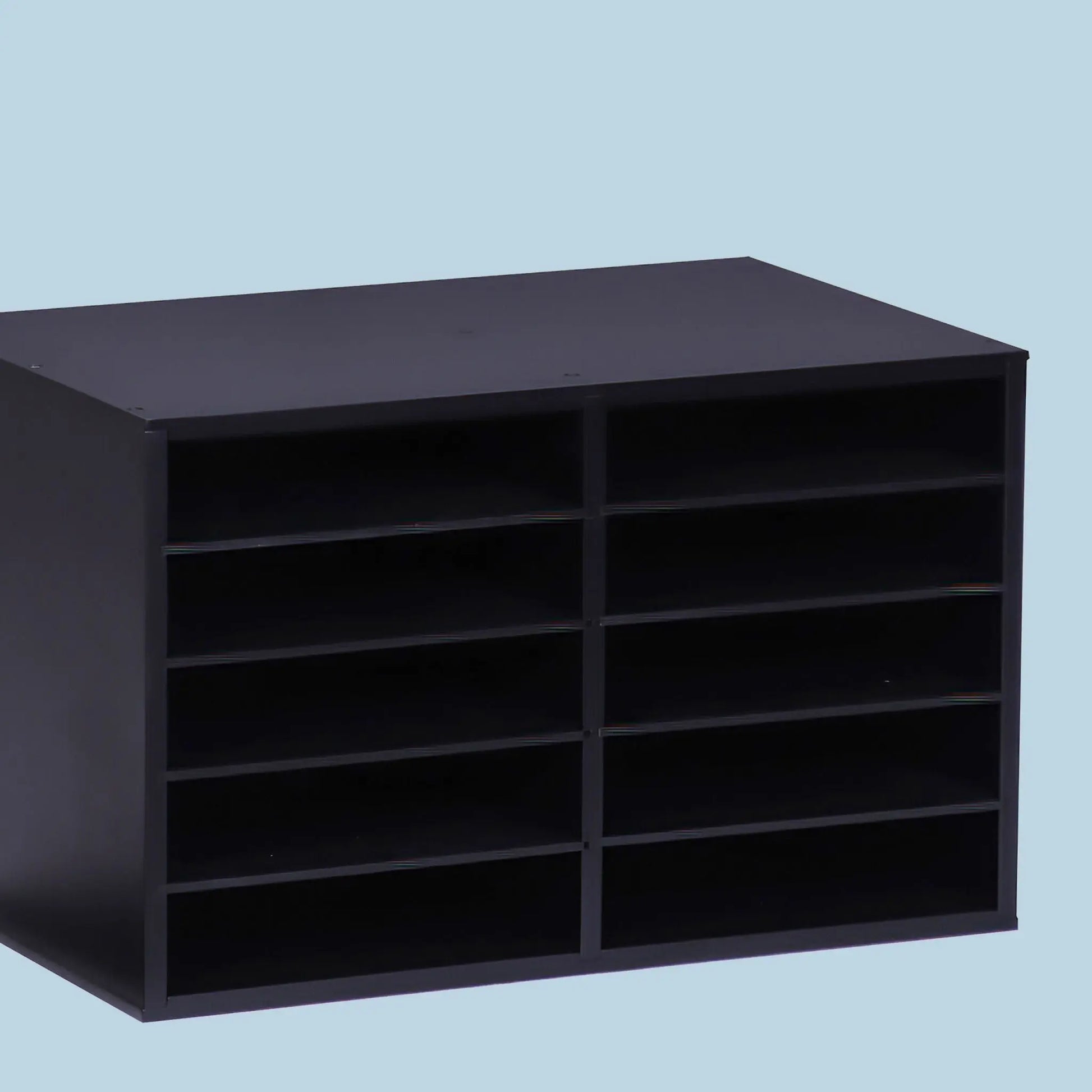 Dokumentenablage Bambus 10 Fächer Schwarz von Relaxdays