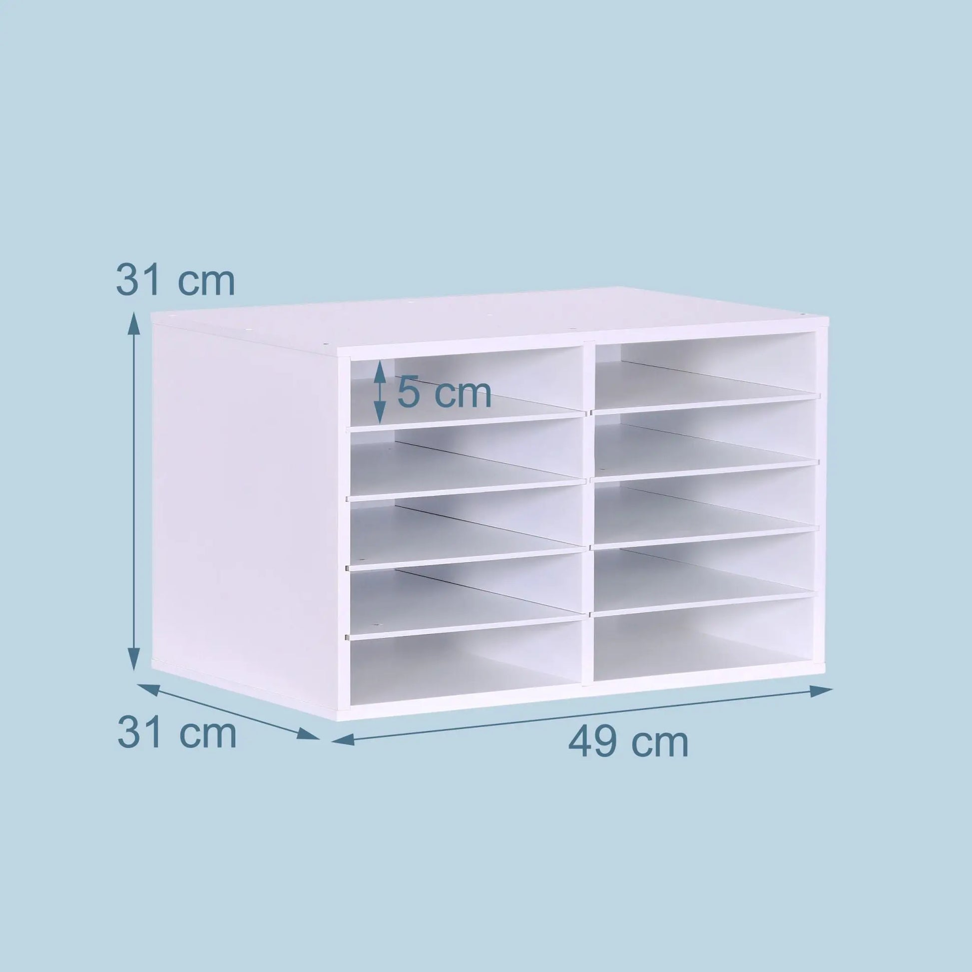 Dokumentenablage Bambus 10 Fächer Weiss von Relaxdays