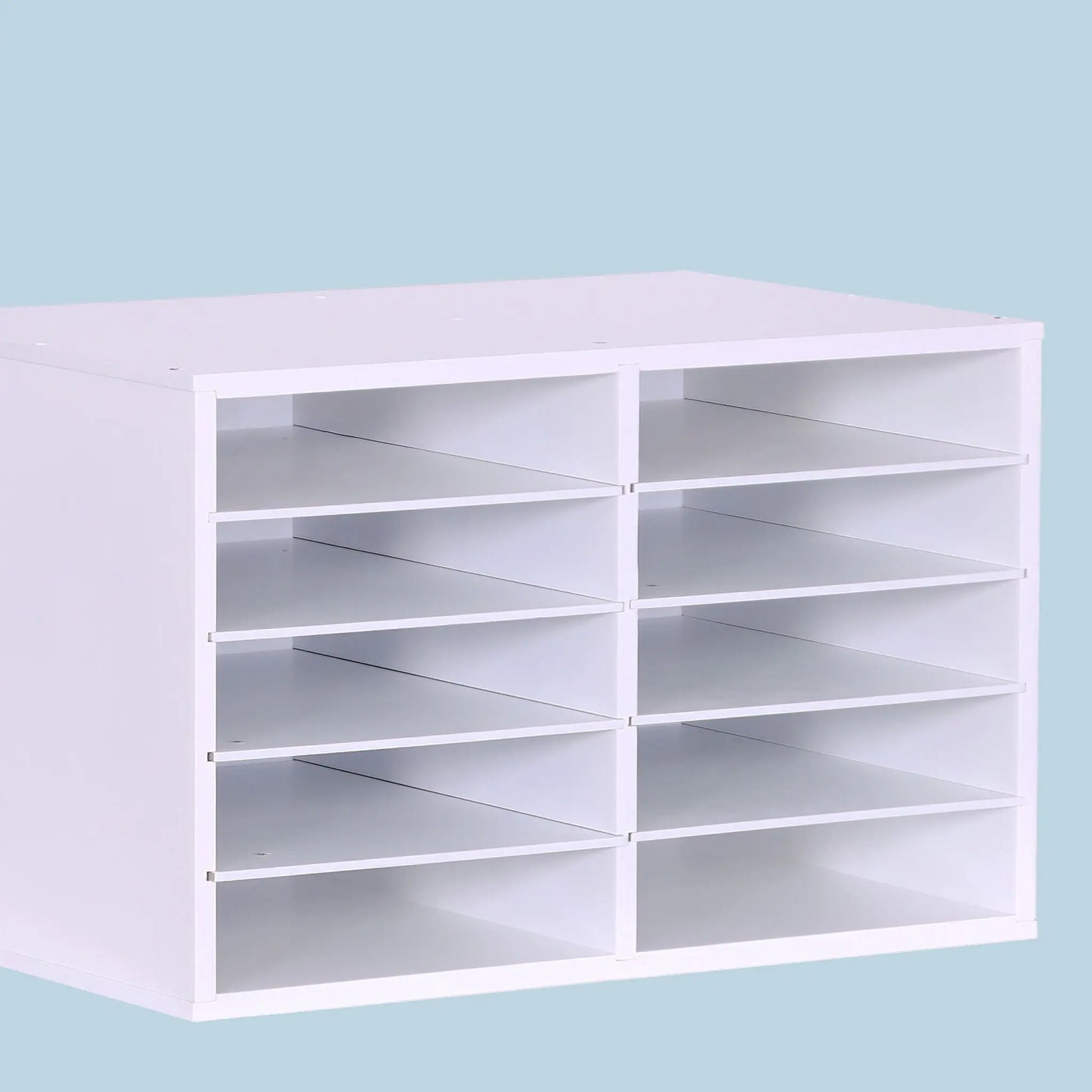 Dokumentenablage Bambus 10 Fächer Weiss von Relaxdays