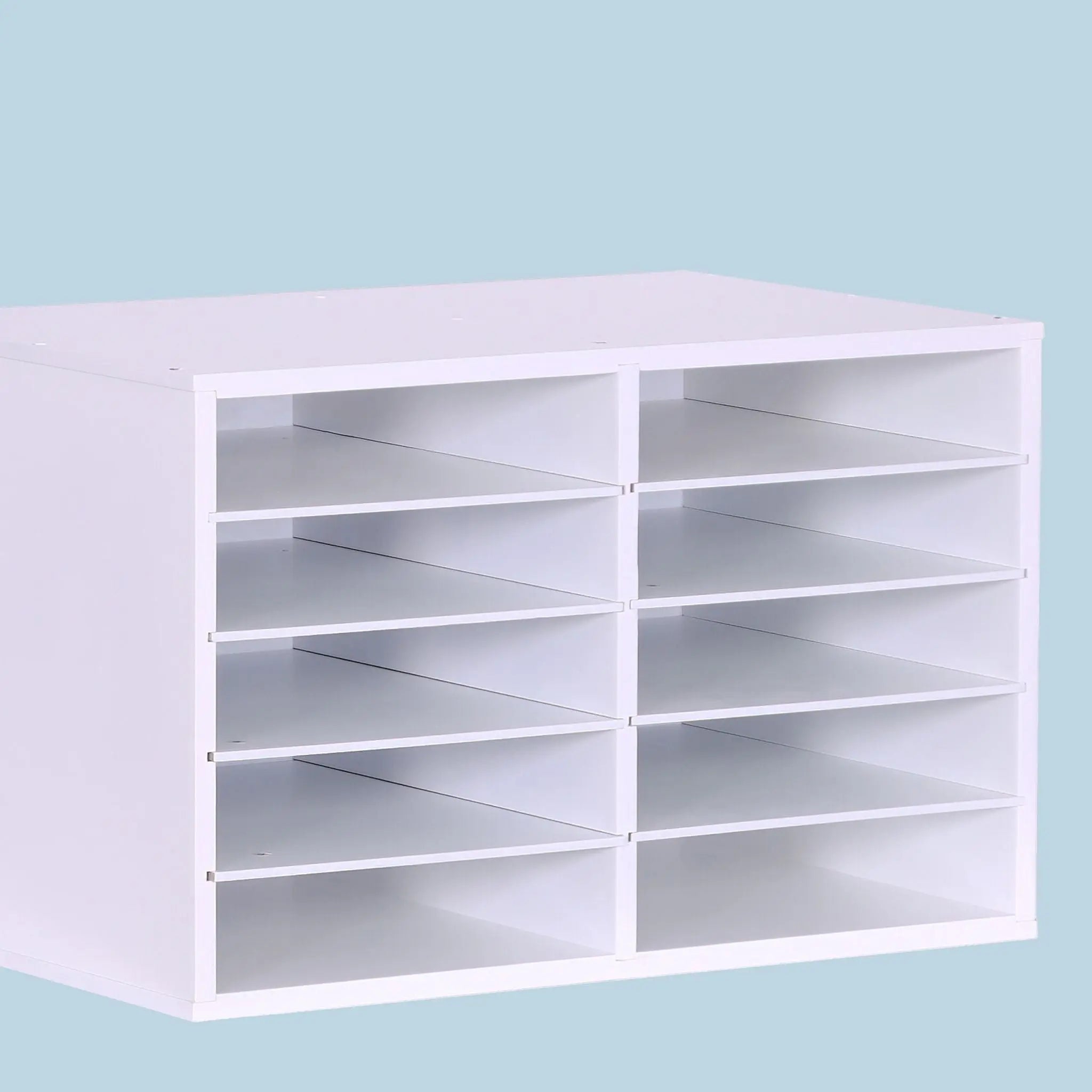 Dokumentenablage Bambus 10 Fächer Weiss von Relaxdays