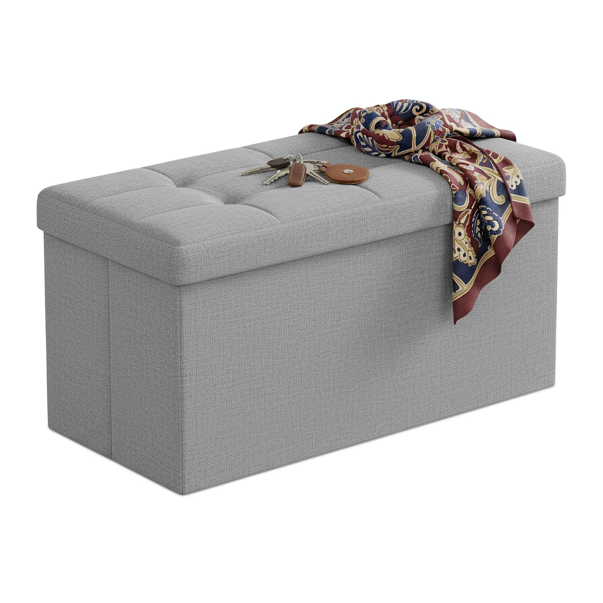 Sitzbank Stoff Grau von Relaxdays