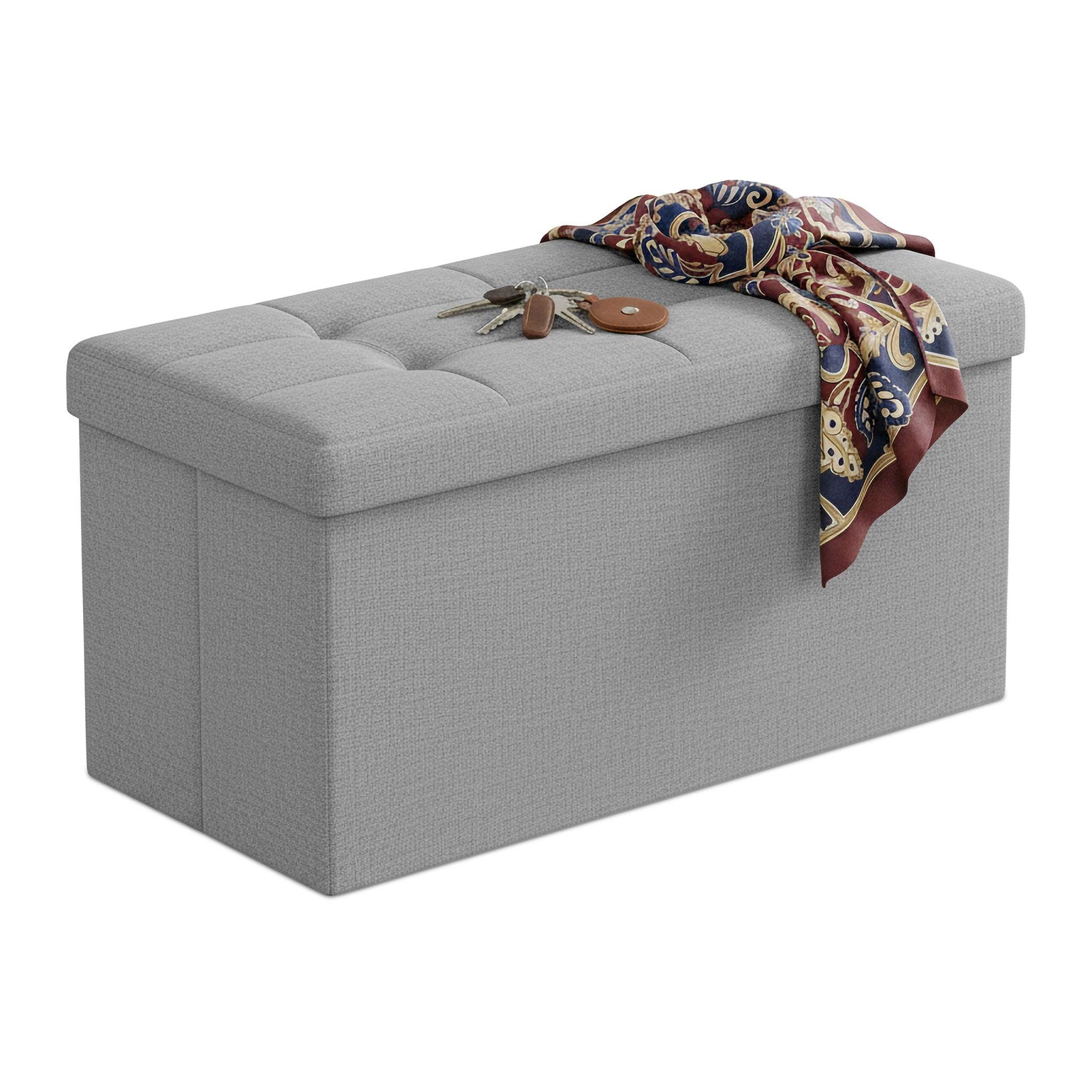Sitzbank Stoff Grau von Relaxdays