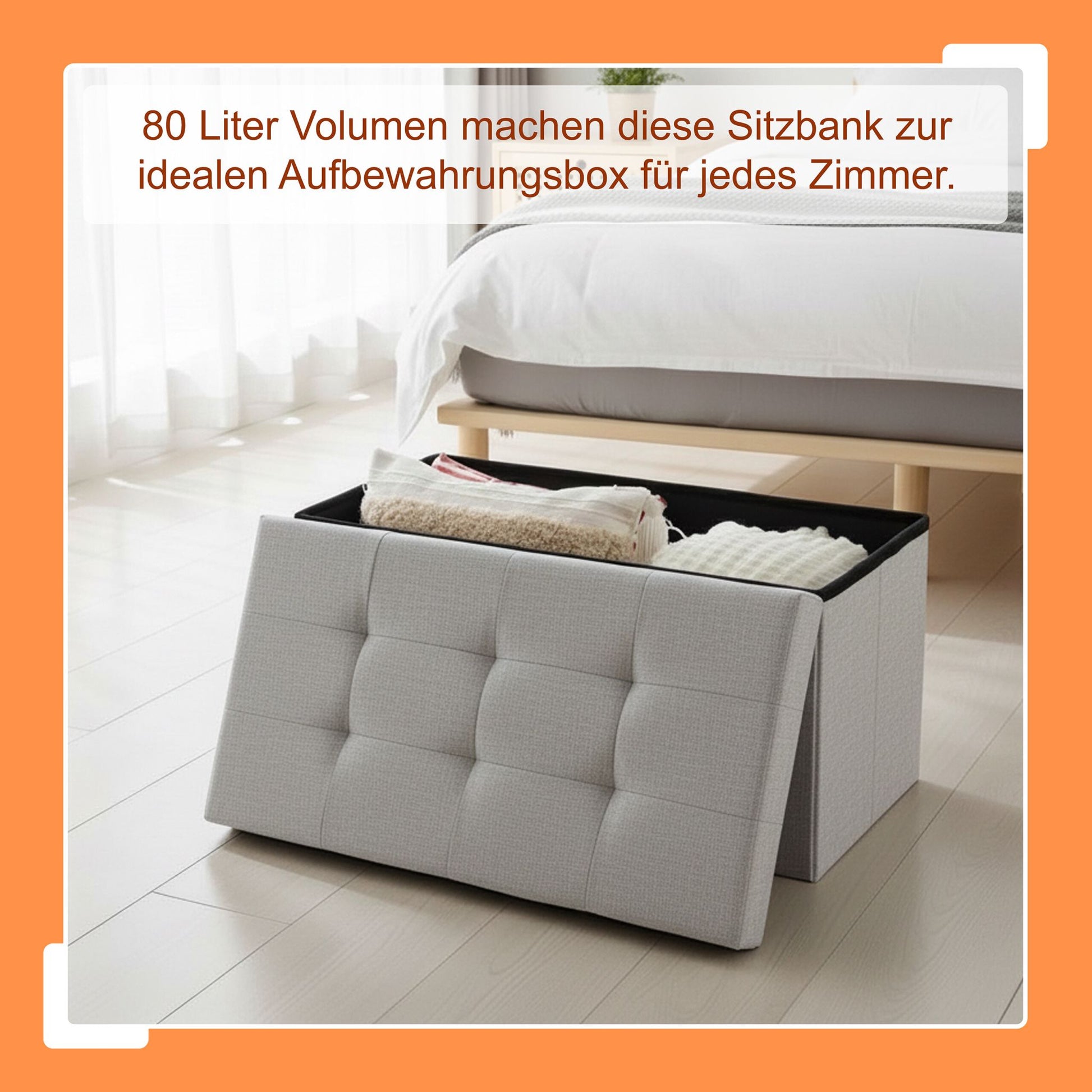 Sitzbank Stoff Grau von Relaxdays