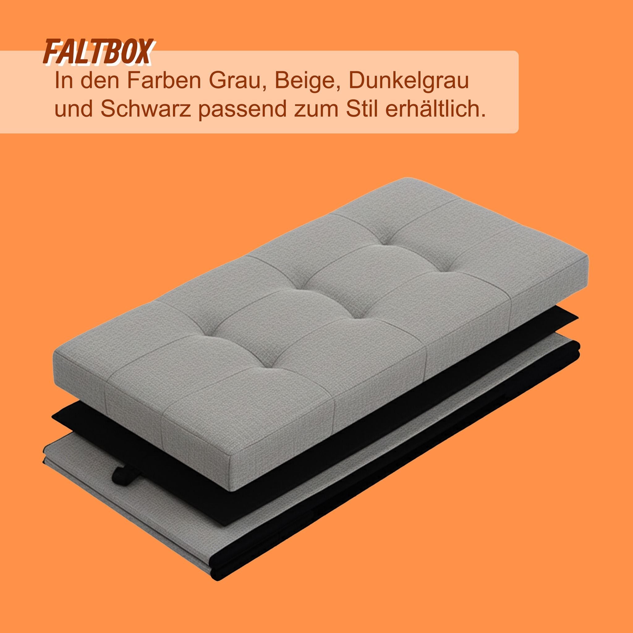 Sitzbank Stoff Grau von Relaxdays